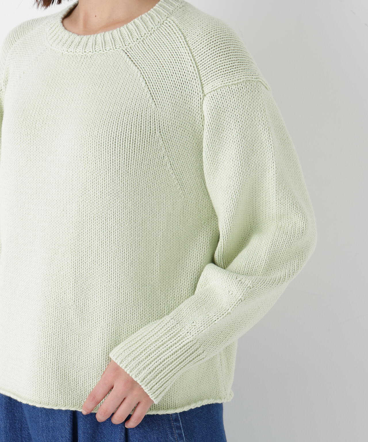 コットンミックスローゲージニットプルオーバー