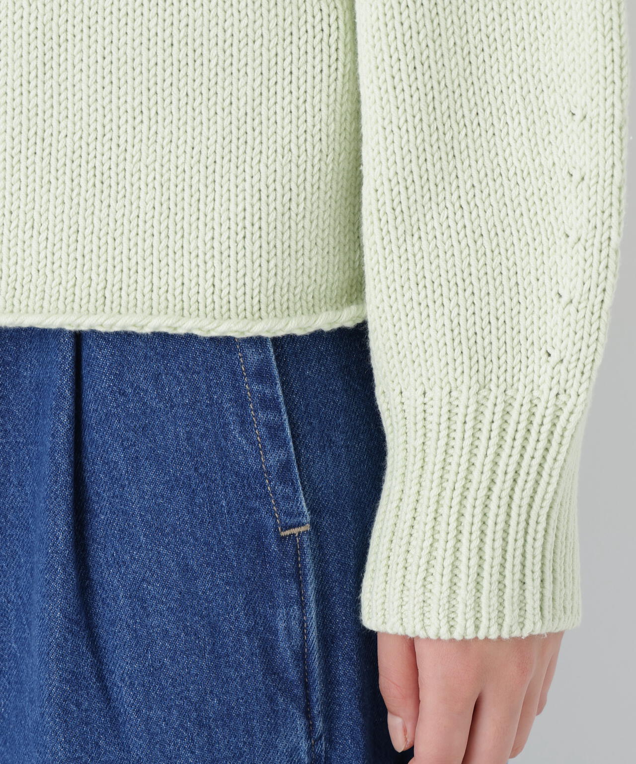 コットンミックスローゲージニットプルオーバー