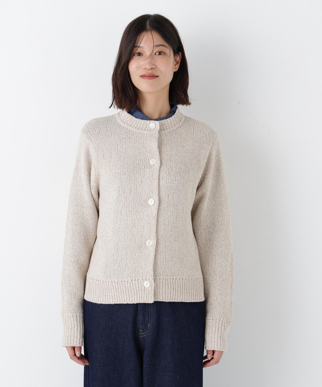 ＭＩＸヤーンクルーネックカーディガン