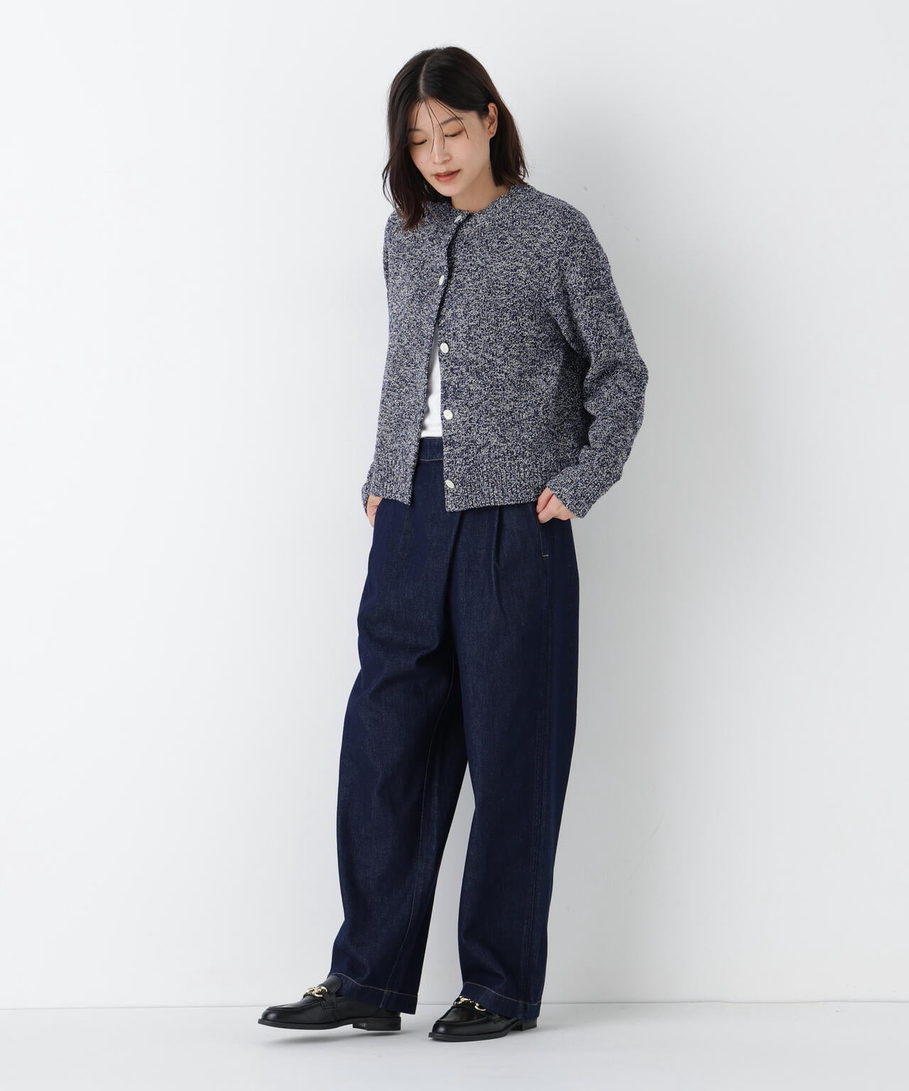 ＭＩＸヤーンクルーネックカーディガン