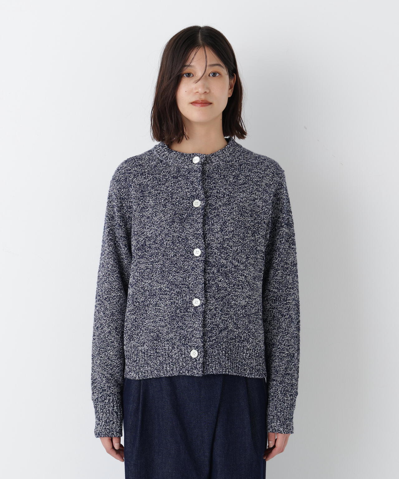 ＭＩＸヤーンクルーネックカーディガン