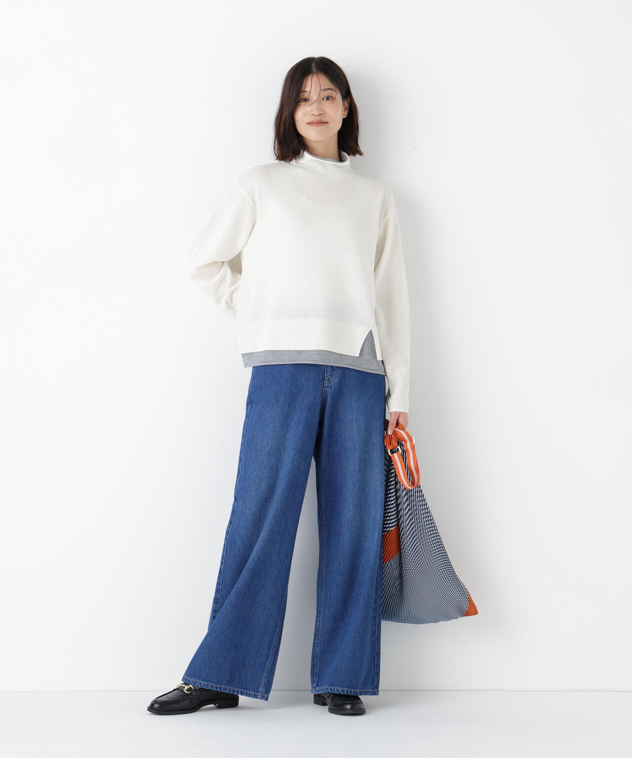 ウールＭＩＸハイゲージバイカラータートルＰ／Ｏ