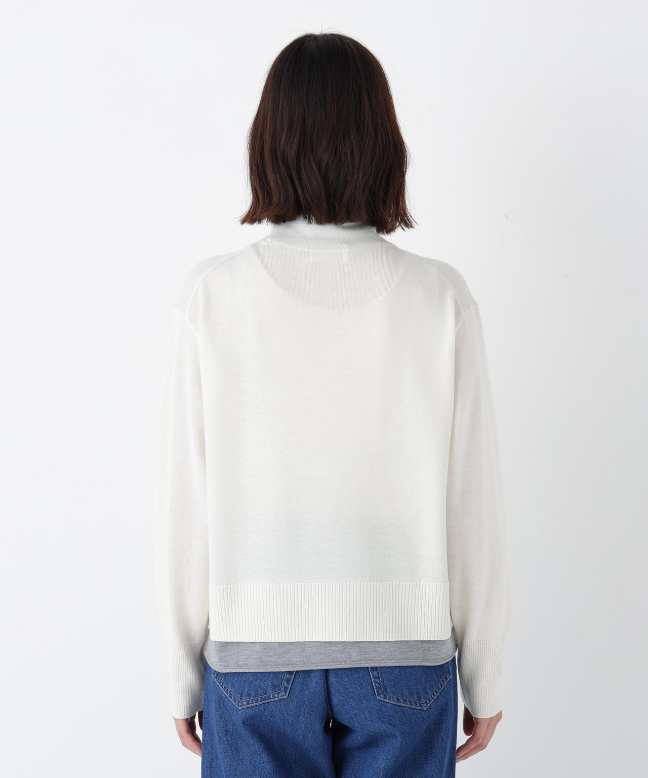 ウールＭＩＸハイゲージバイカラータートルＰ／Ｏ