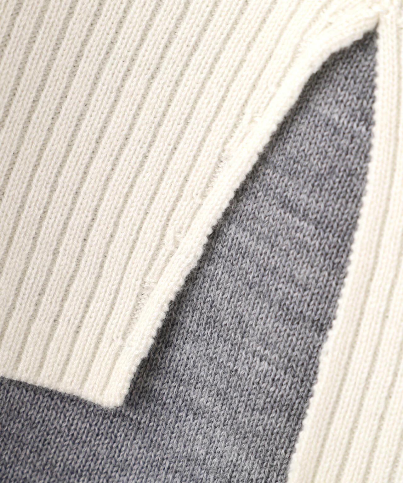 洗える》ウールMIXハイゲージバイカラーレイヤード タートルニット