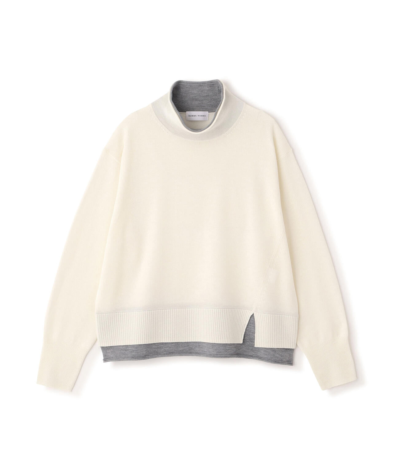 ウールＭＩＸハイゲージバイカラータートルＰ／Ｏ