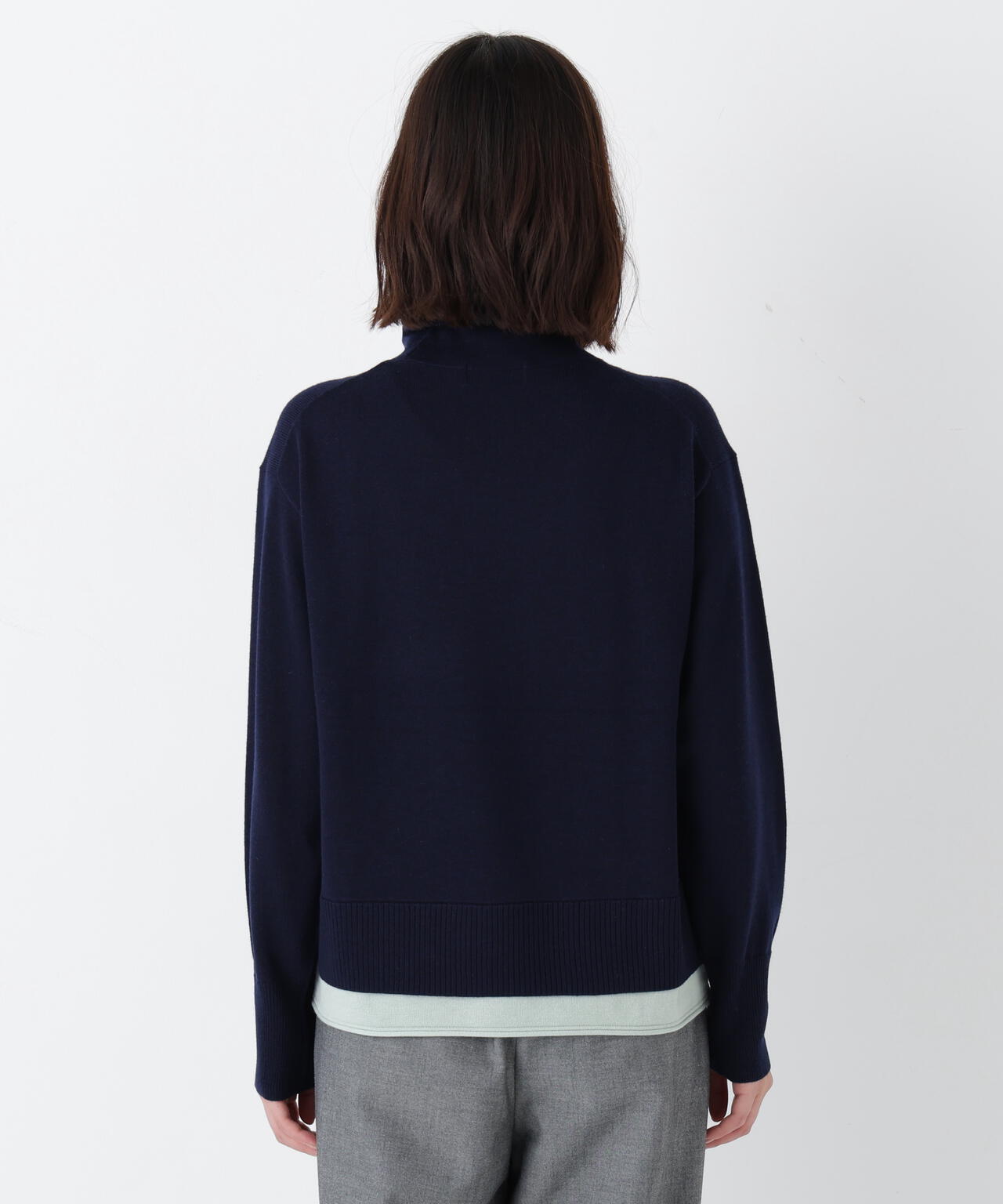 ウールＭＩＸハイゲージバイカラータートルＰ／Ｏ