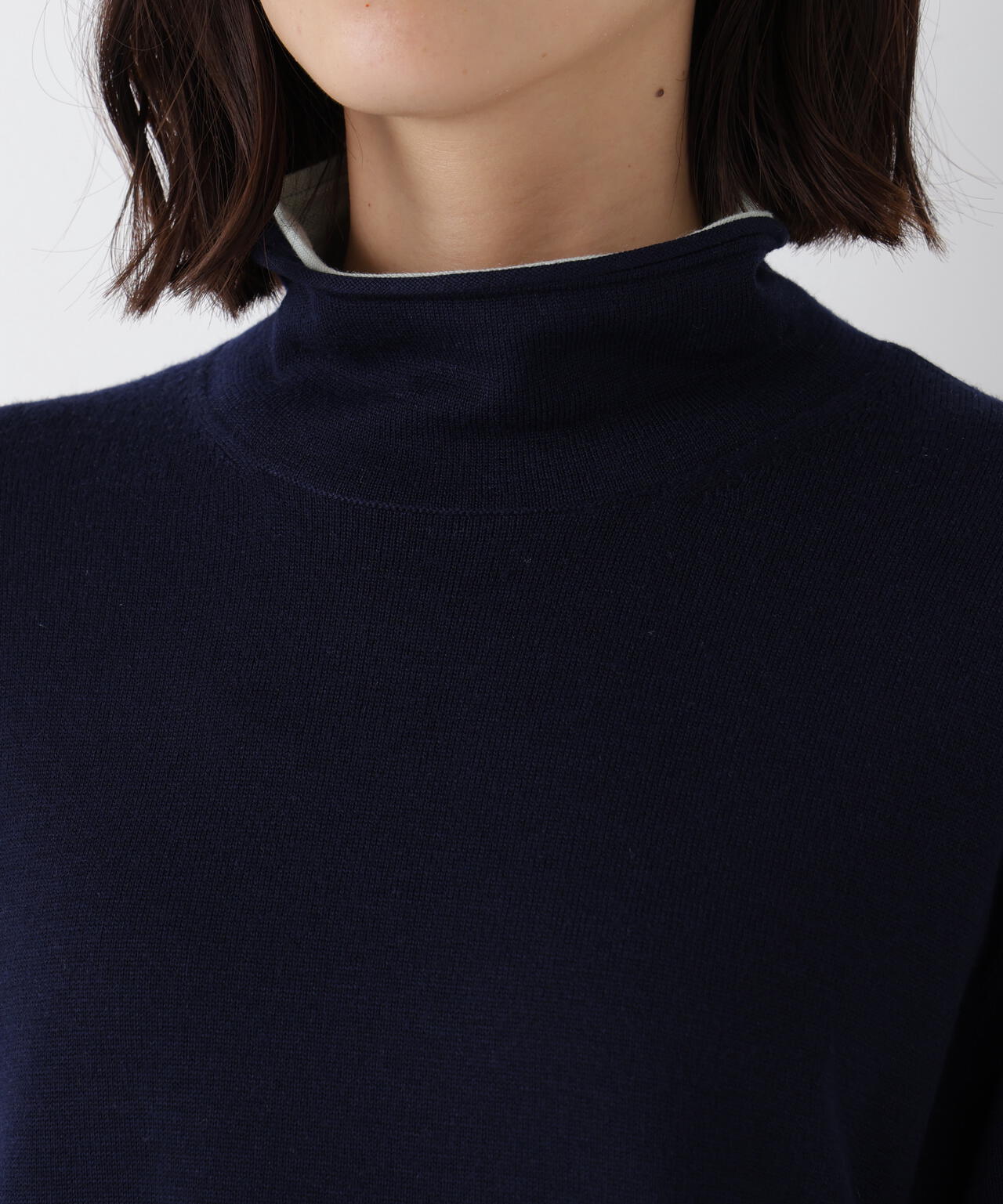 ウールＭＩＸハイゲージバイカラータートルＰ／Ｏ