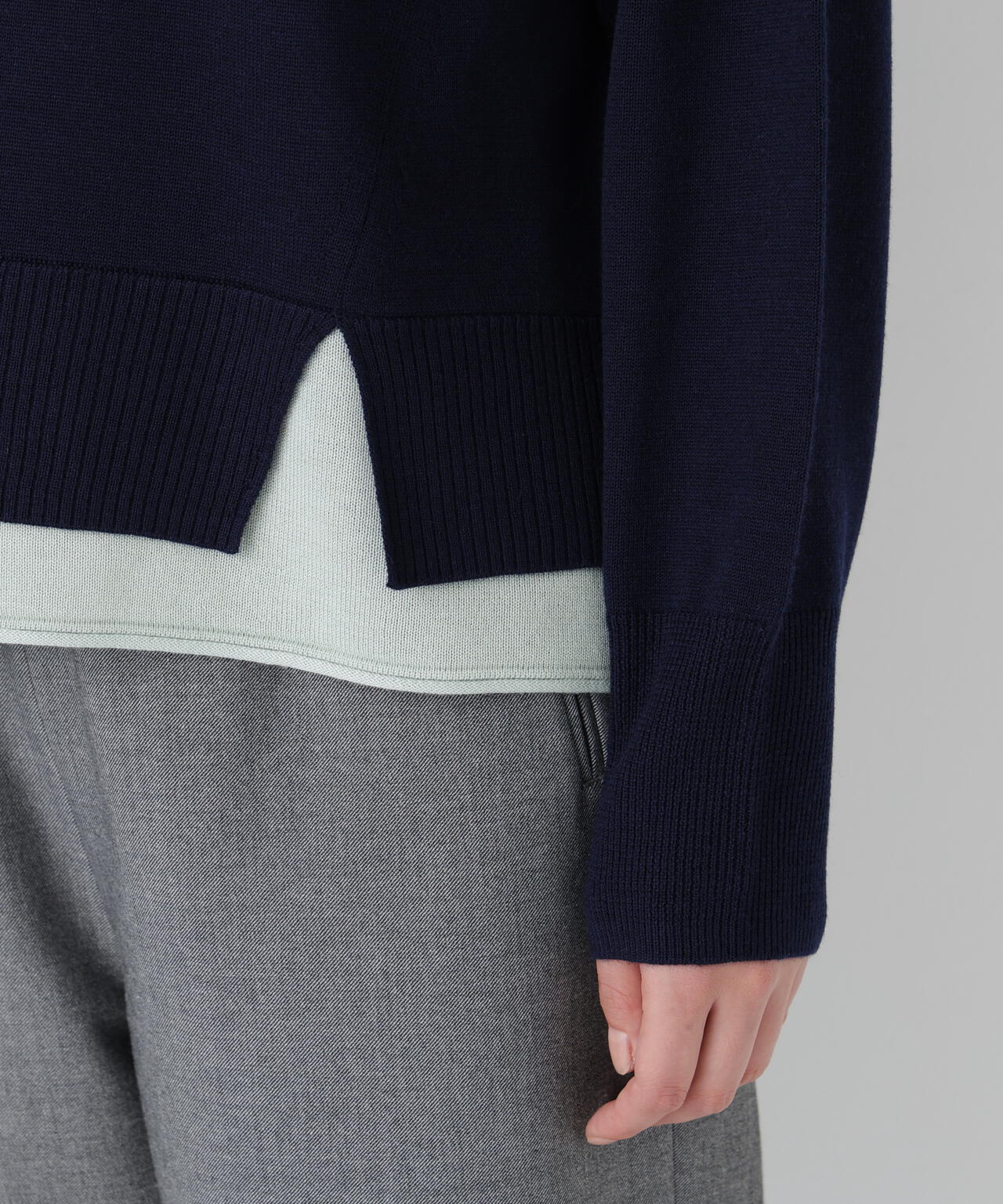 ウールＭＩＸハイゲージバイカラータートルＰ／Ｏ