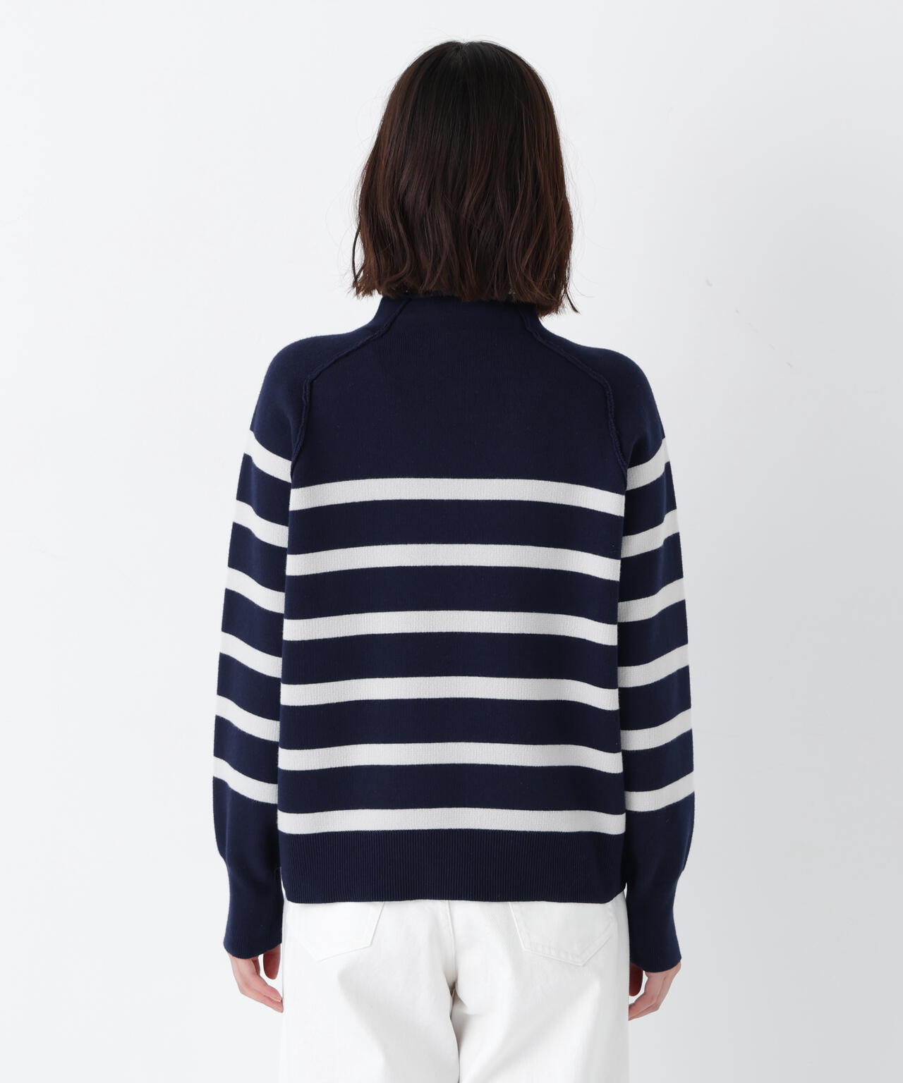 洗える》コットンジャガードボトルネックPO | human woman