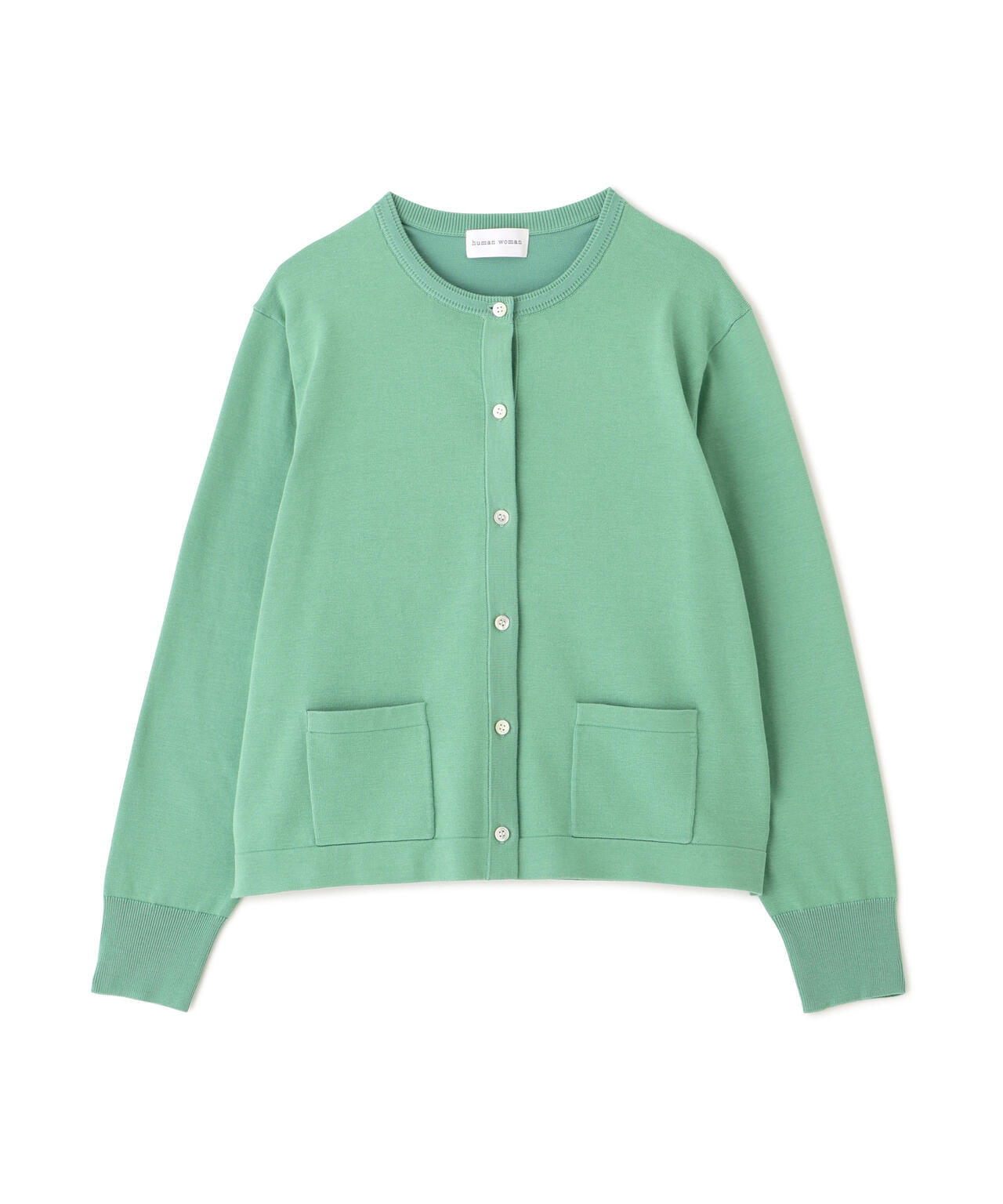 オーガニックコットン混プレーティングライン入カーディガン | human