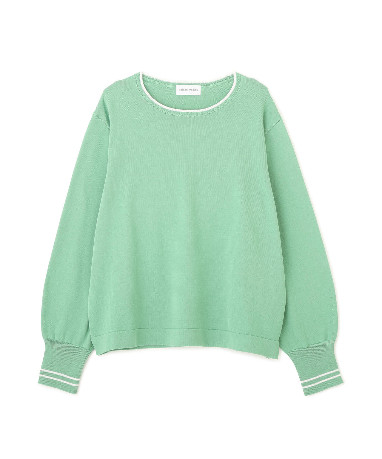 オーガニックコットン混ライン入プルオーバー | human woman