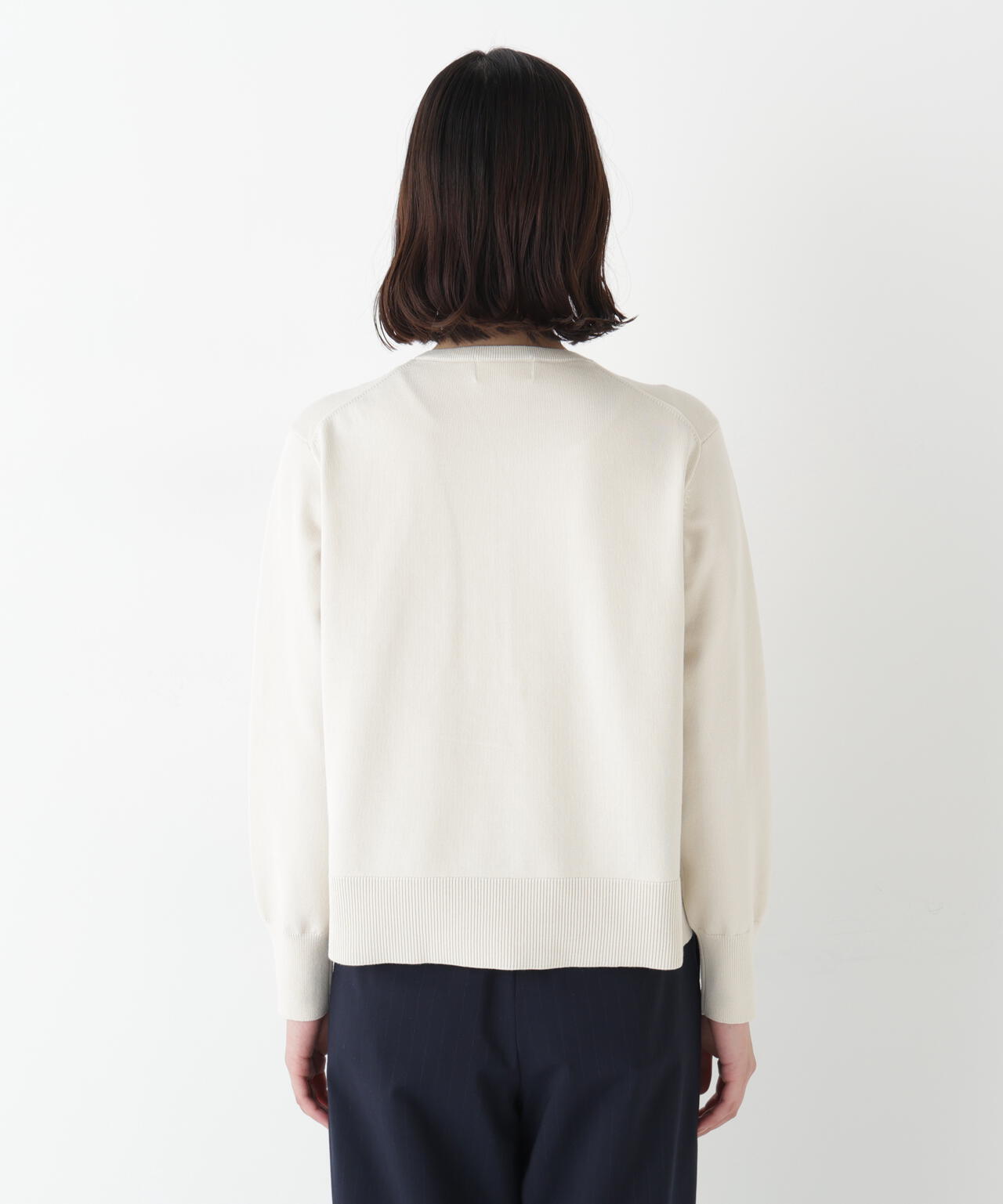 オーガニックコットン混プレーティング前立フリルプルオーバー