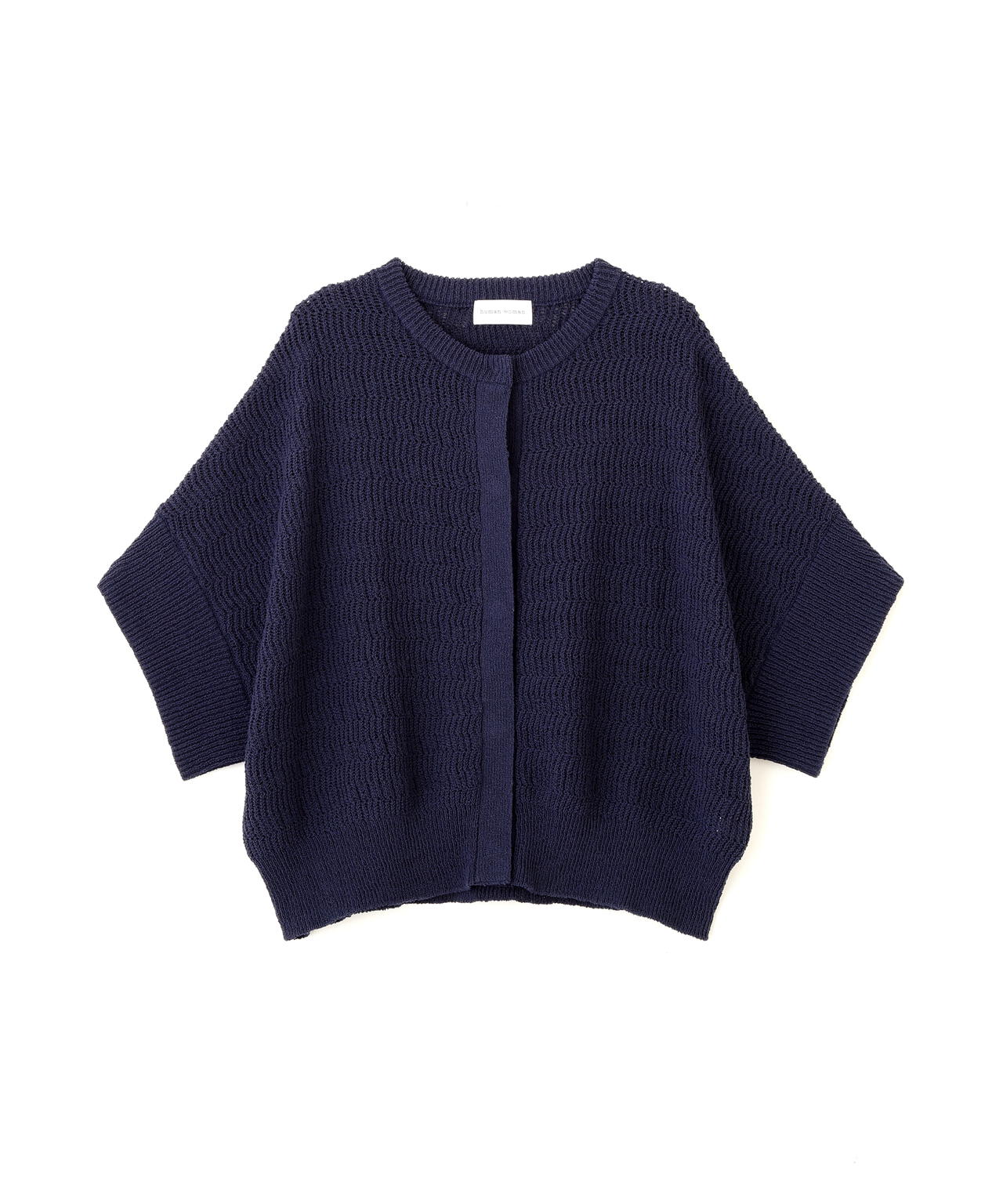 綿ポリエステルヘリンボーン柄半袖はおり