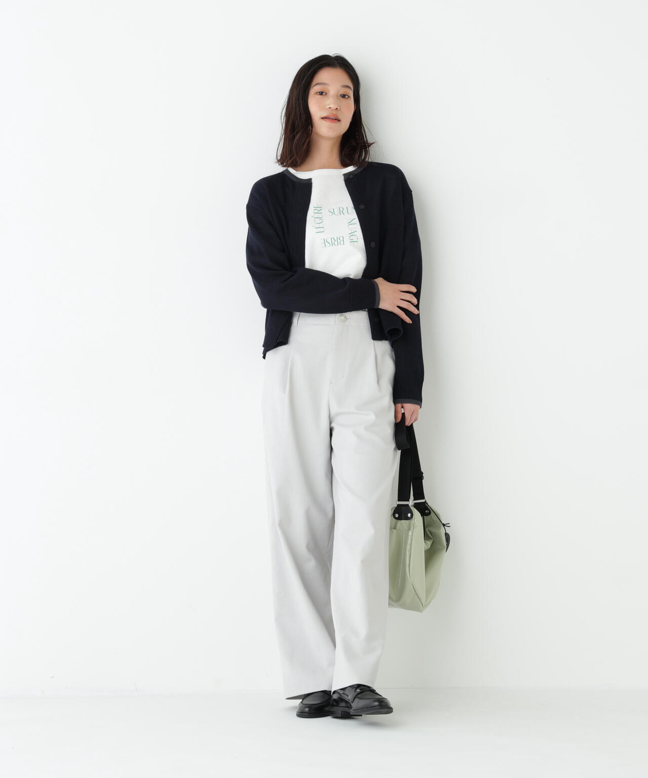 ミドルゲージギマクルーネックカーディガン