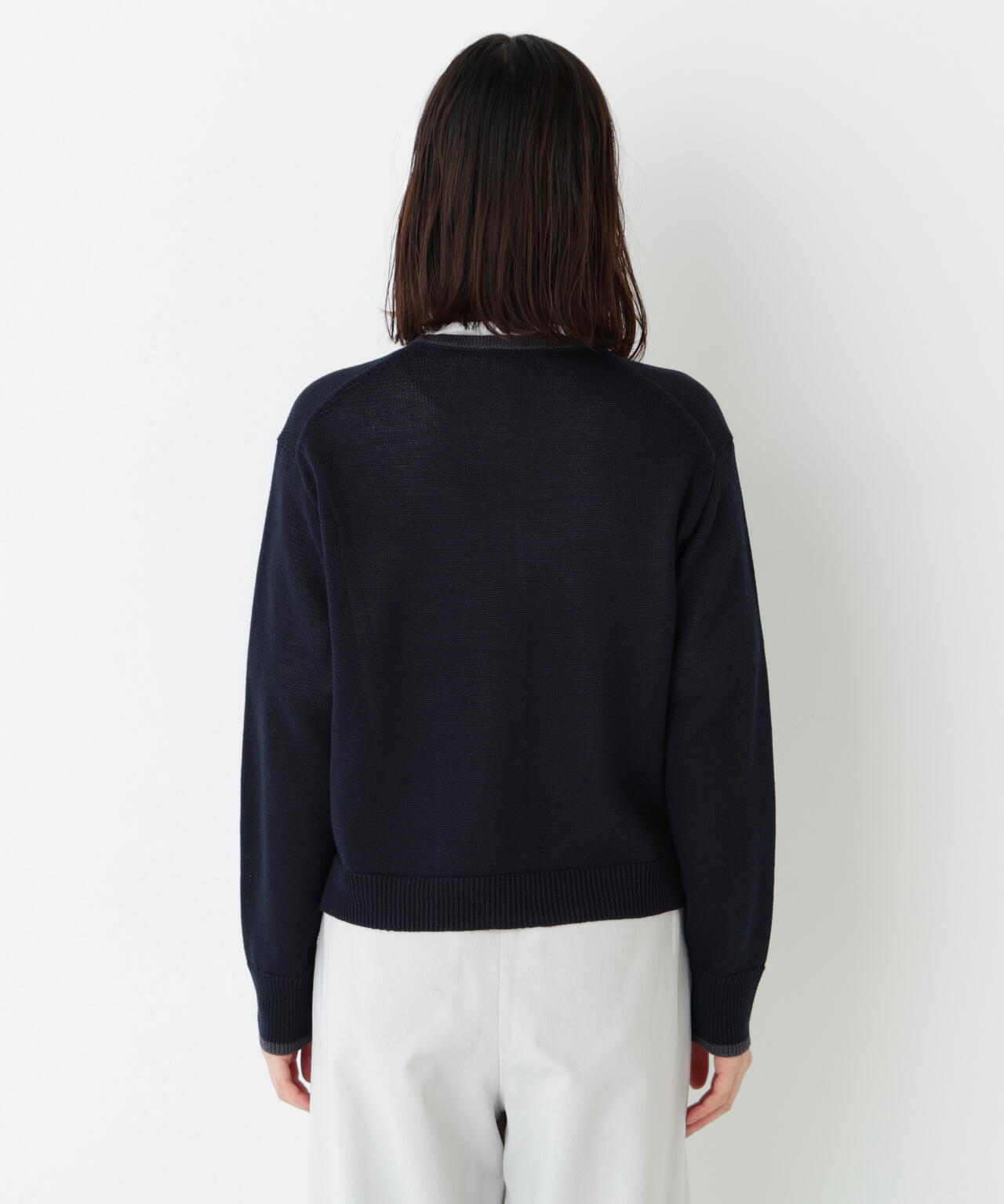 ミドルゲージギマクルーネックカーディガン