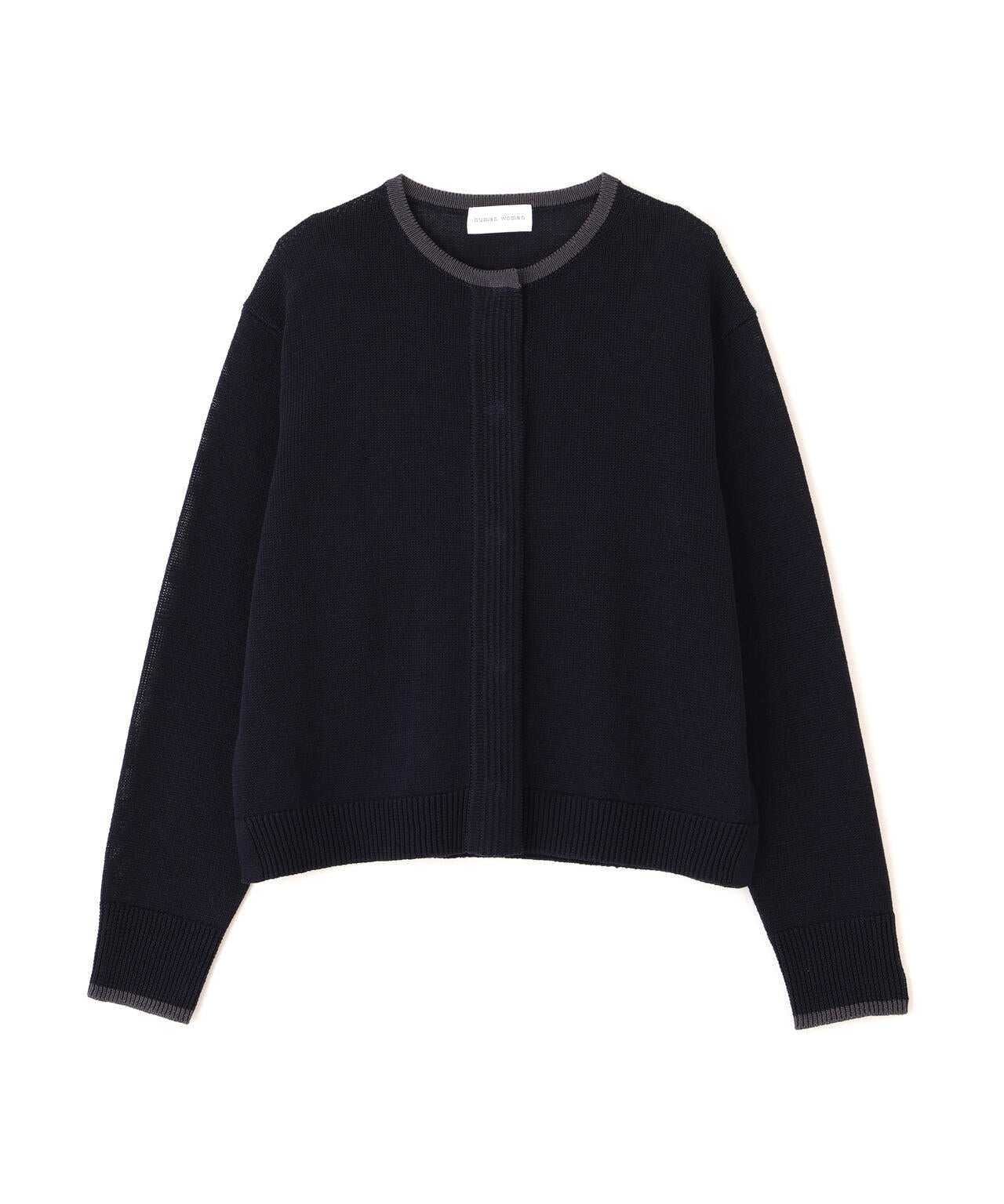 【新品・未使用】HUMAN WOMAN ヒューマンウーマン ロングカーディガン human woman(ヒューマン ウーマン)の《名品 / 洗える / 4カラー展開