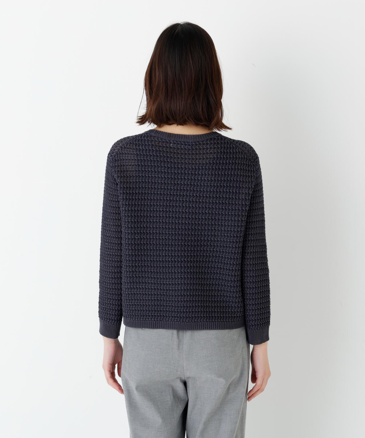 《名品 / 洗える》ミドルゲージ ギマ ミックスニットプルオーバー