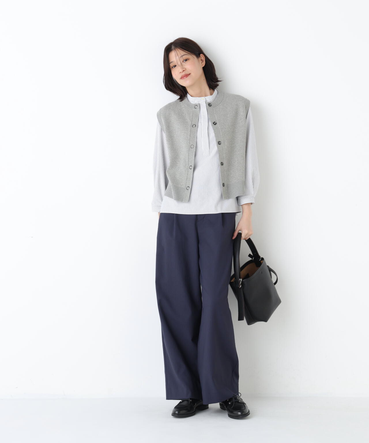 ハイツイストコットン混ジャカードベスト