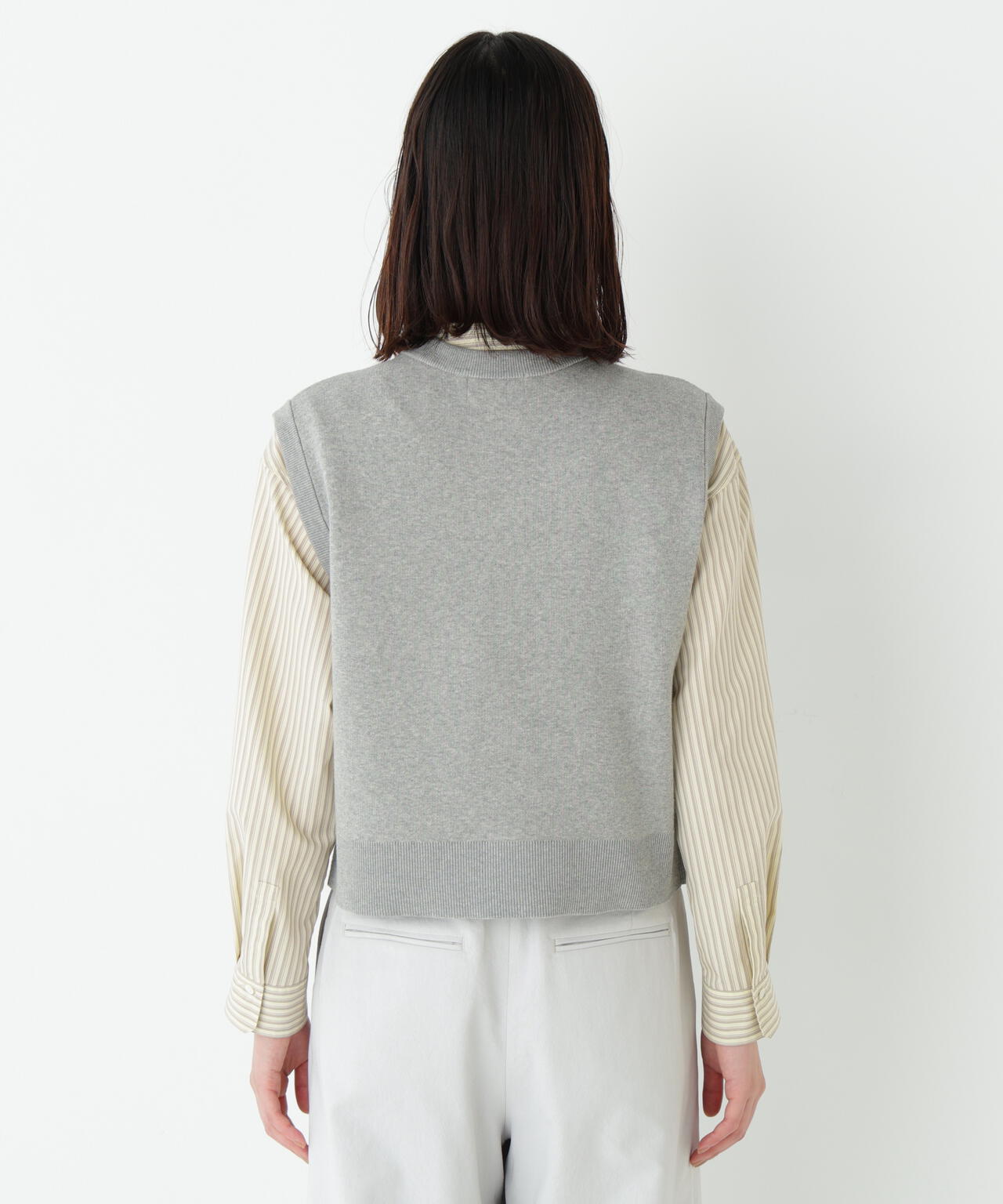 ハイツイストコットン混ジャカードベスト