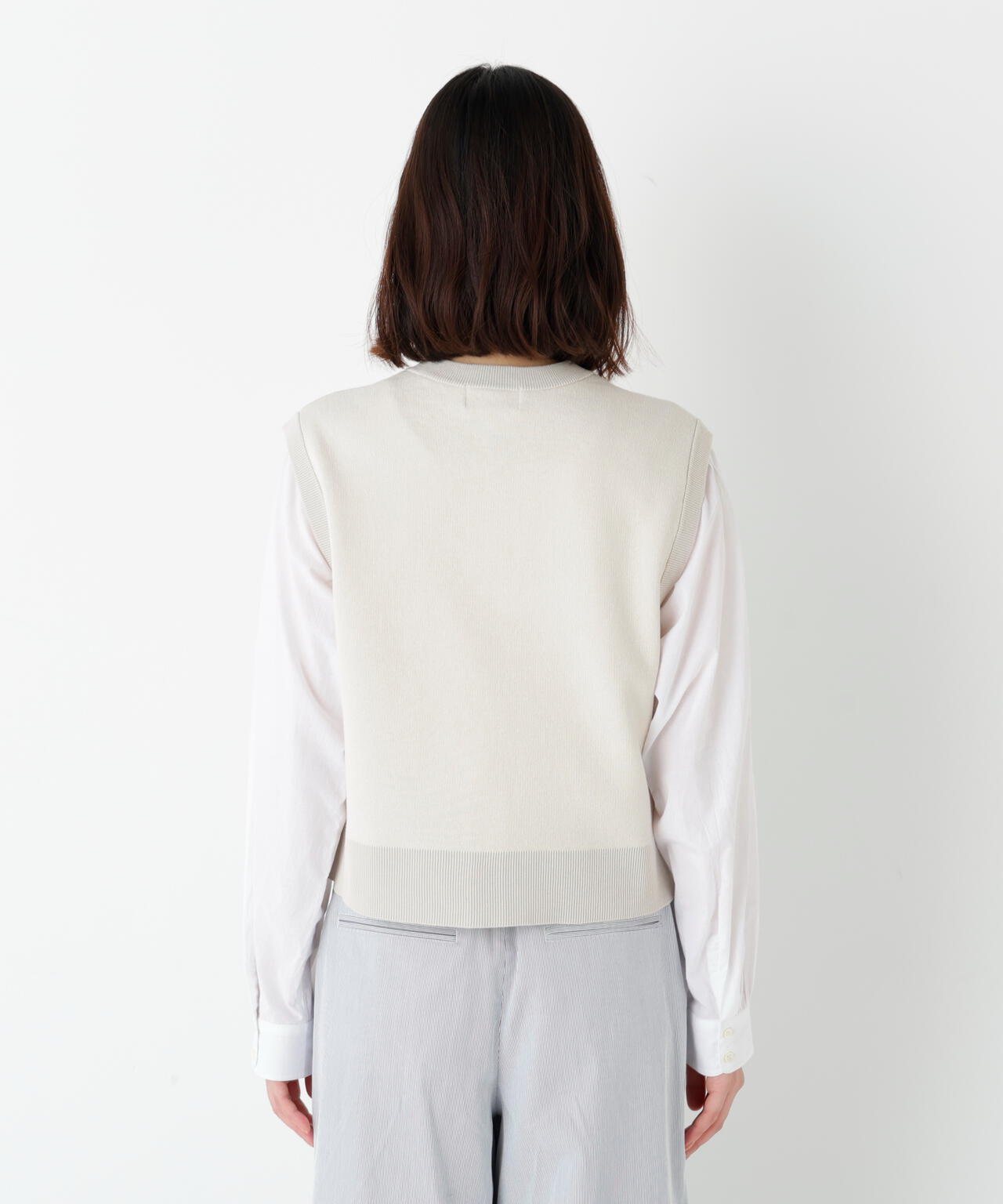 ハイツイストコットン混ジャカードベスト