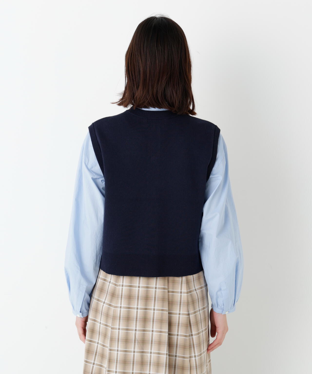 ハイツイストコットン混ジャカードベスト