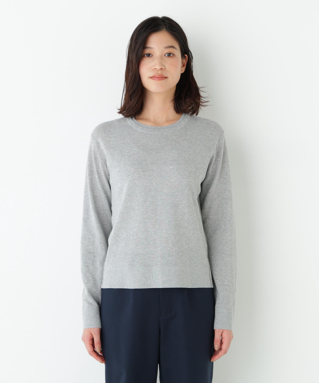 ネックダブルプルオーバーニット