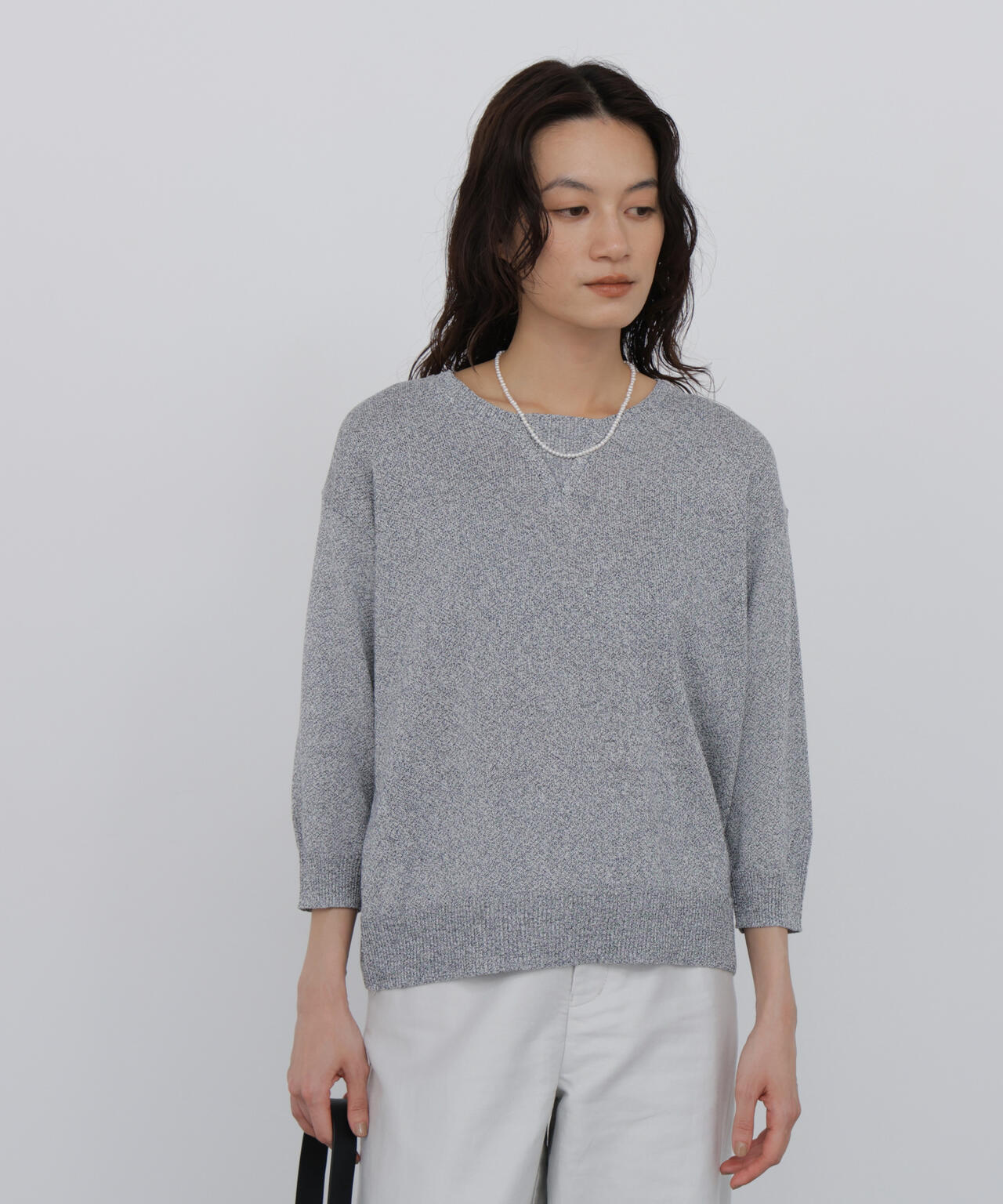 《名品 / 洗える》ペーパーヤーンクルーネックプルオーバー