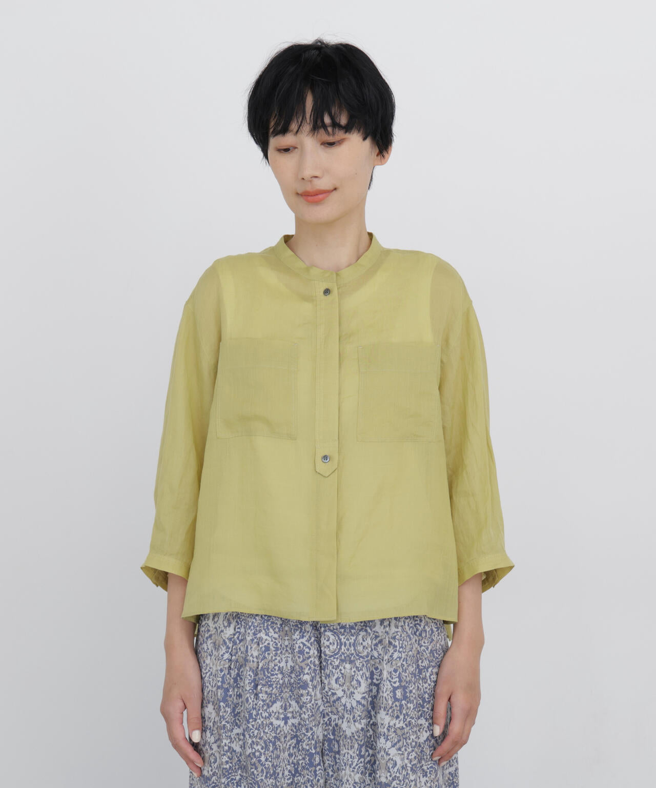 名品 / 日差し対策 / 洗える / 4色展開！》ラミーバンドカラーシャツ