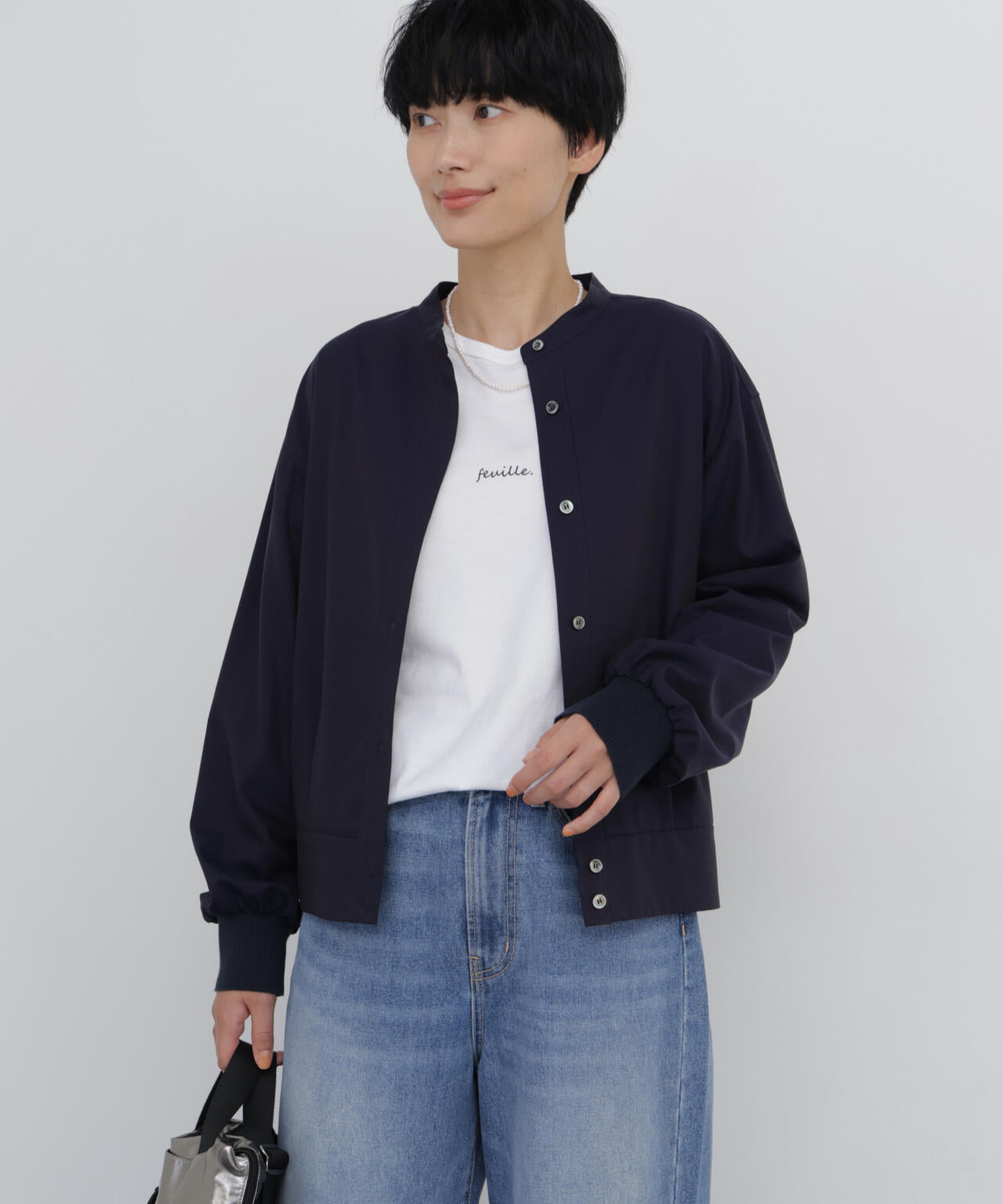 ピンポイントオックスリブ付きシャツ