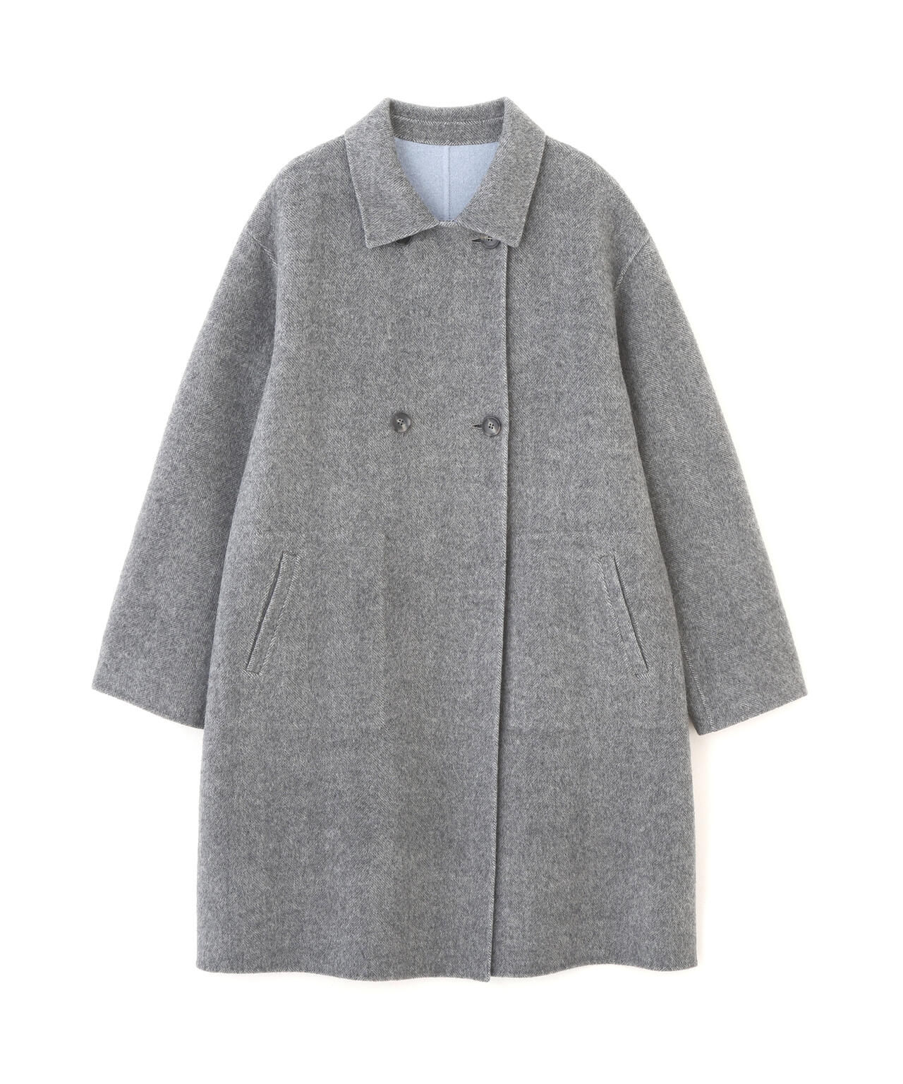 名品 / リバーシブル着用可》リバー ダブルステンカラーコート | human