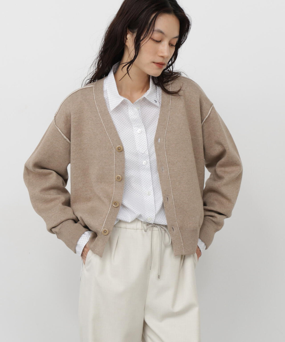 ＵＮＤＹＥＤコラボダブルフェイスニットソーカーディガン