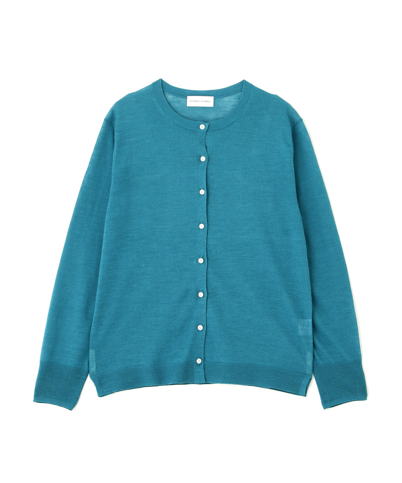 ラミーハイゲージクルーネックカーディガン | human woman（ヒューマン