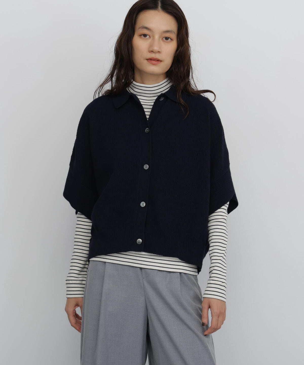 165cm/B:77cm/W:57cm/H:79cm 着用サイズ：M