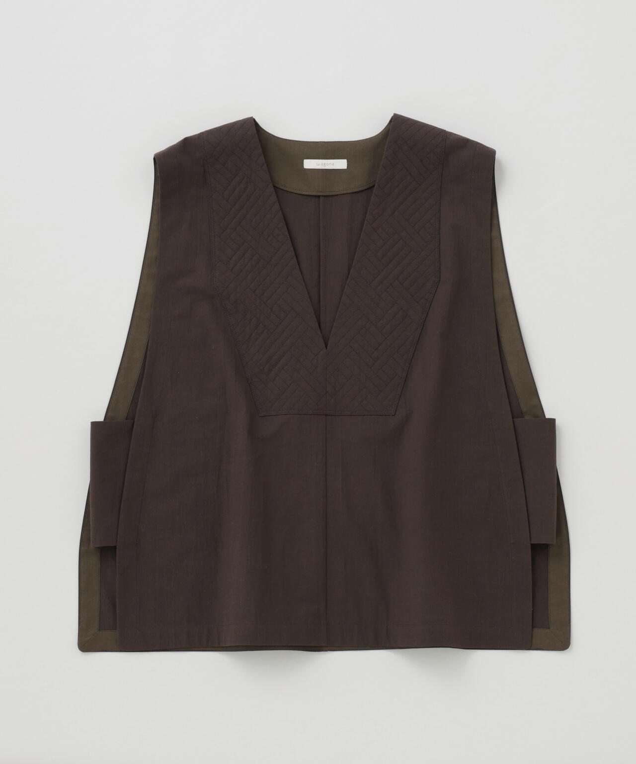 強撚ワッシャーキルティングＶネックジレ