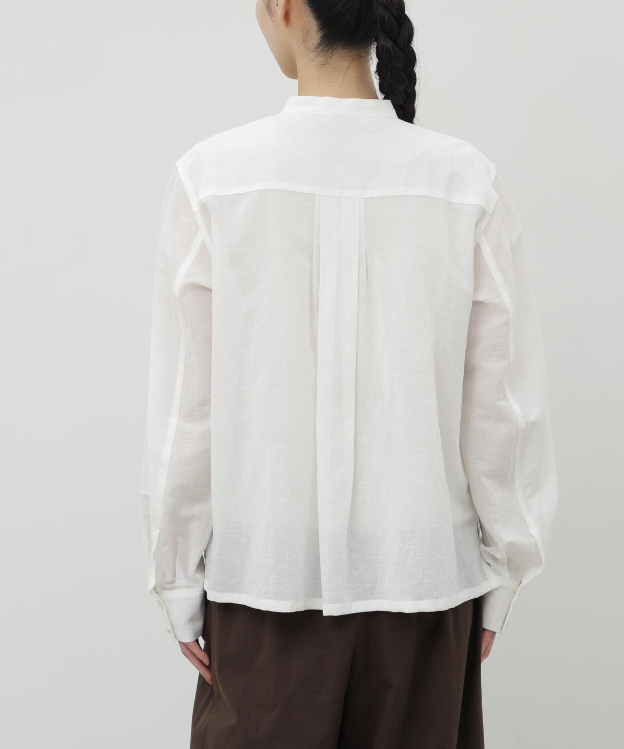 綿麻ボイルフリルブラウス