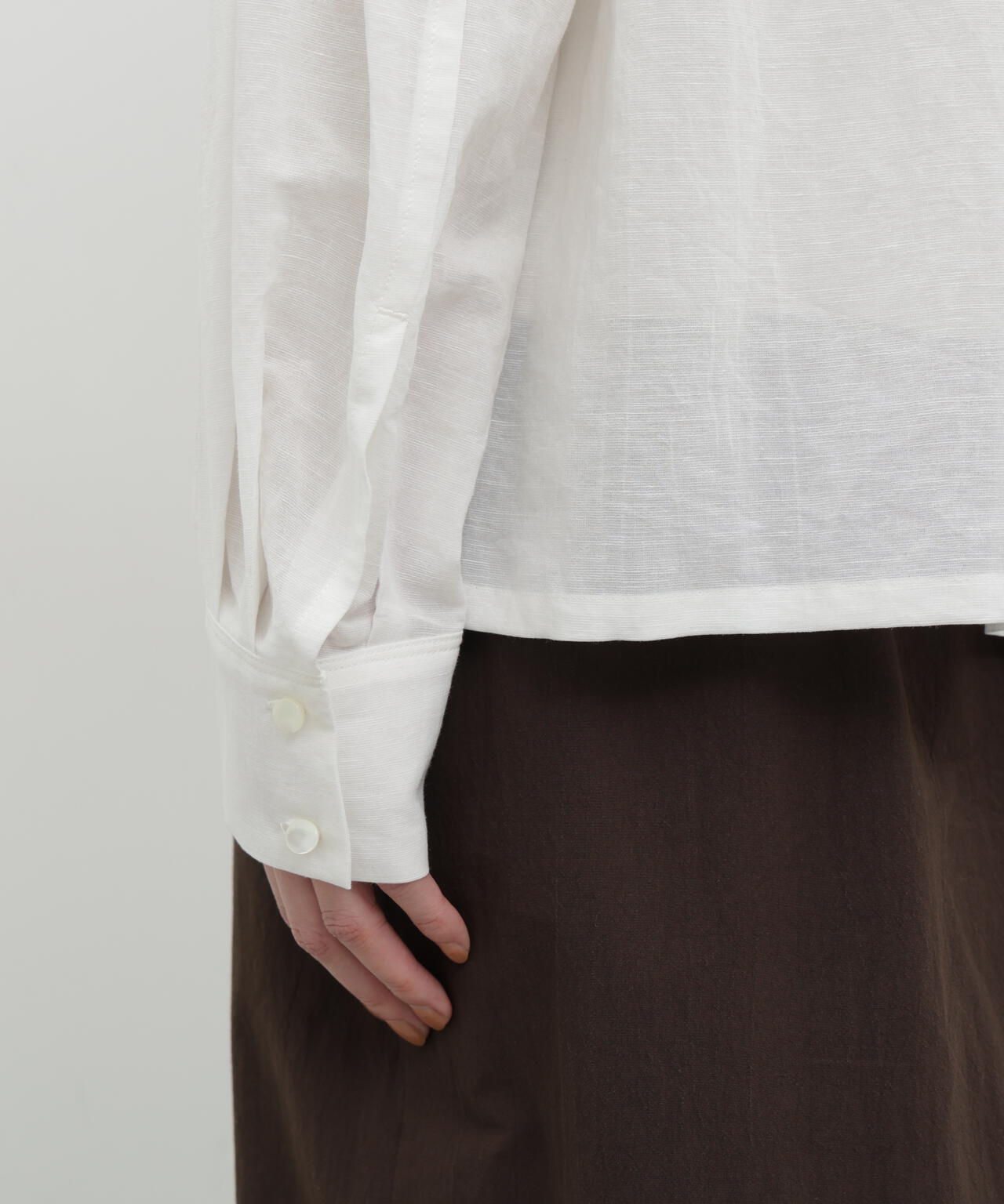 綿麻ボイルフリルブラウス