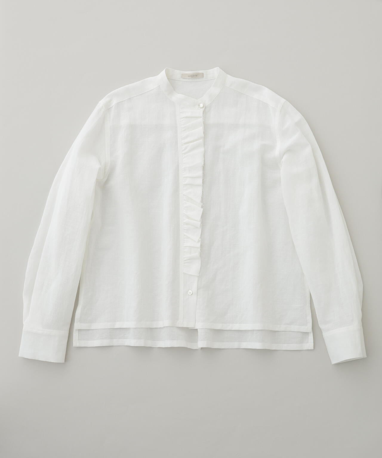 綿麻ボイルフリルブラウス