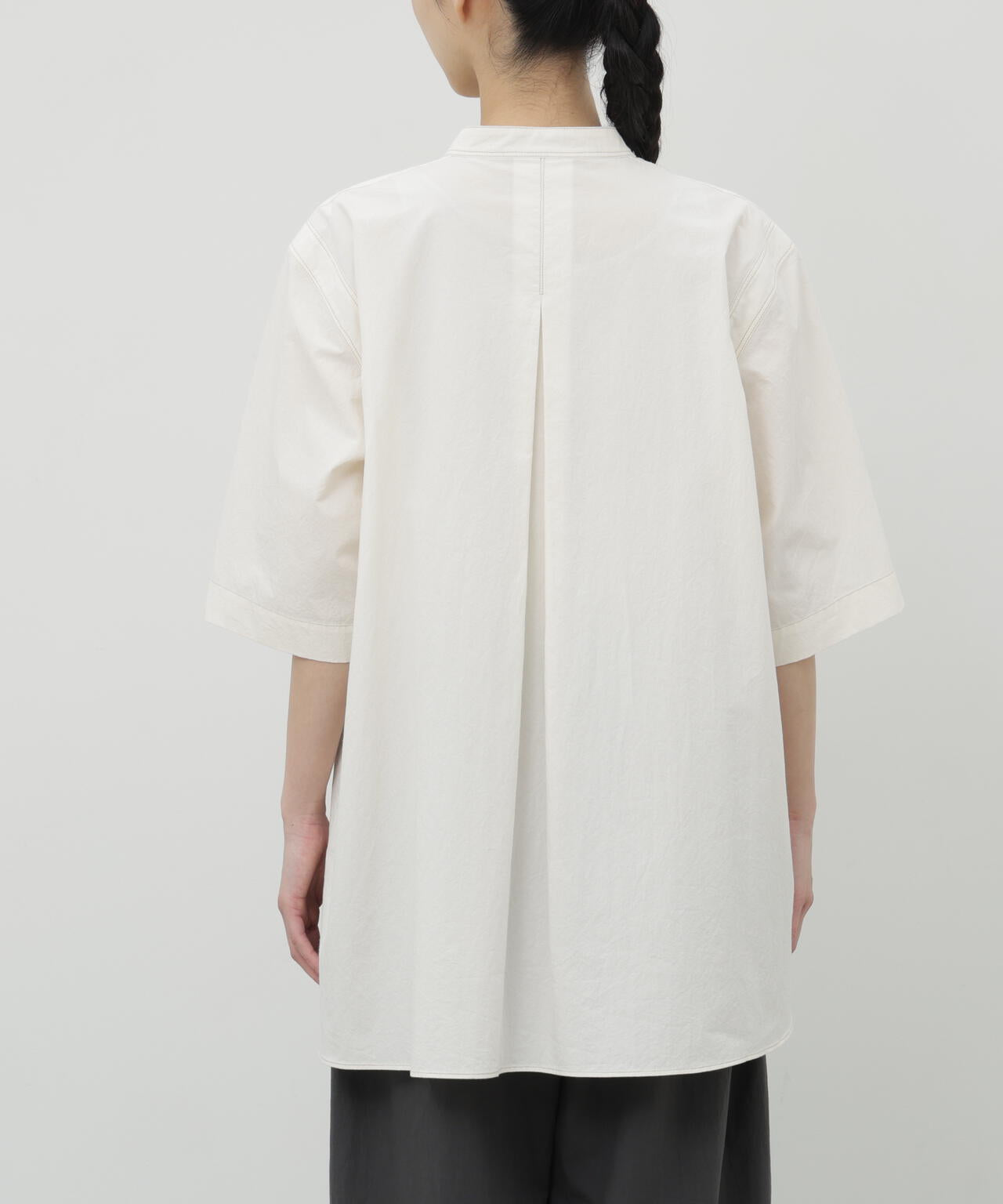 《KASANEZUKI》 コットンワッシャーオーバーサイズ半袖シャツ