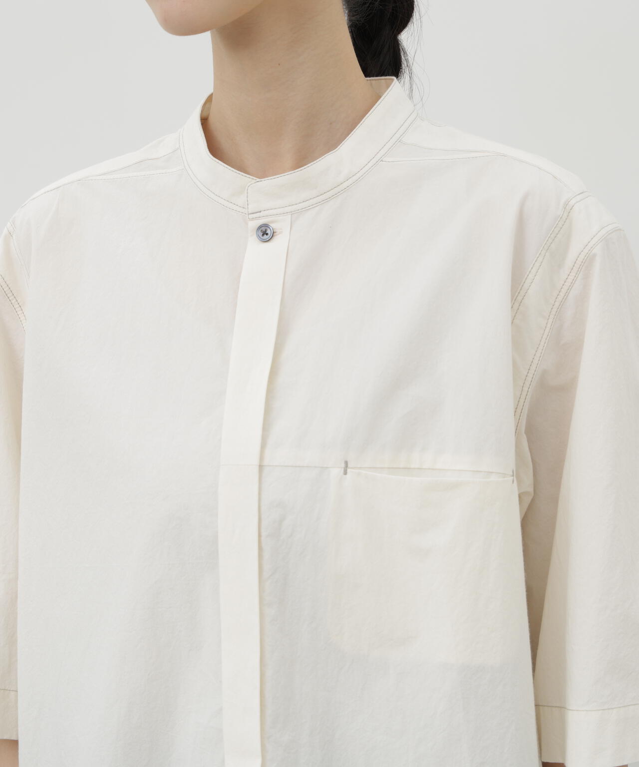 《KASANEZUKI》 コットンワッシャーオーバーサイズ半袖シャツ