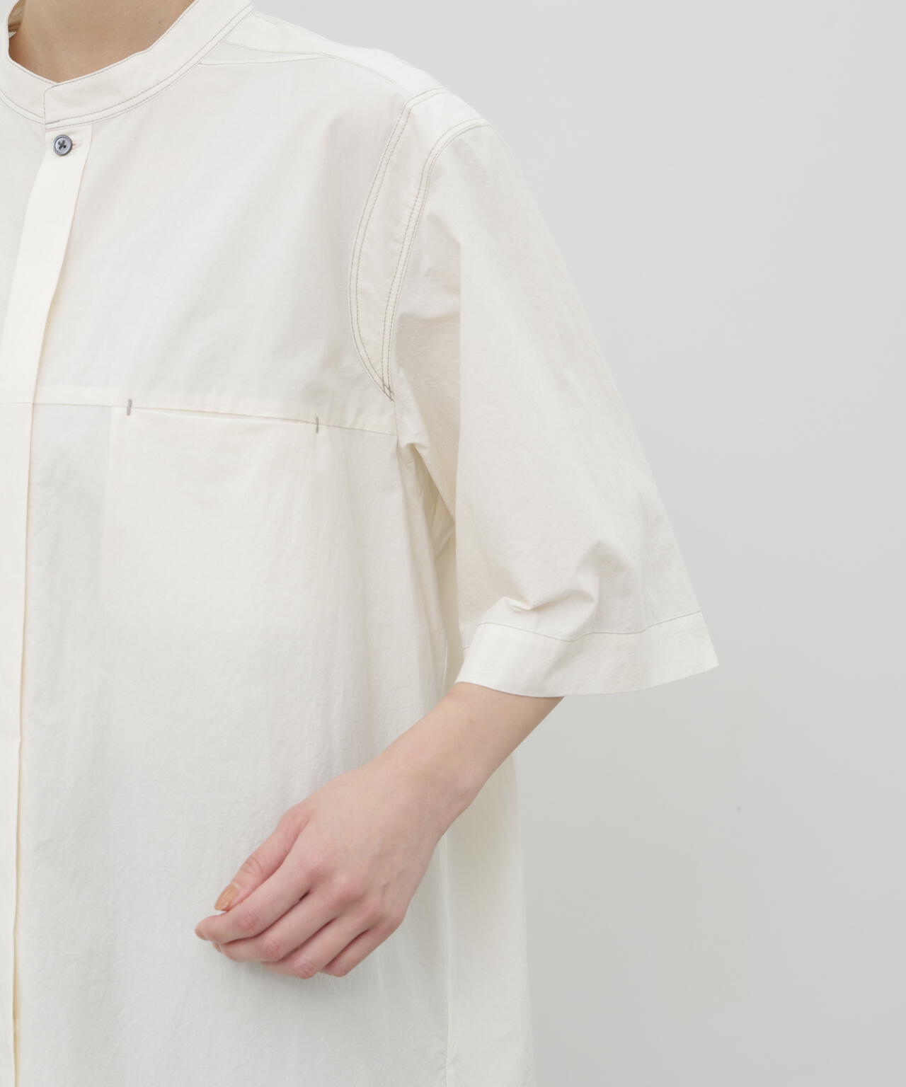 《KASANEZUKI》 コットンワッシャーオーバーサイズ半袖シャツ