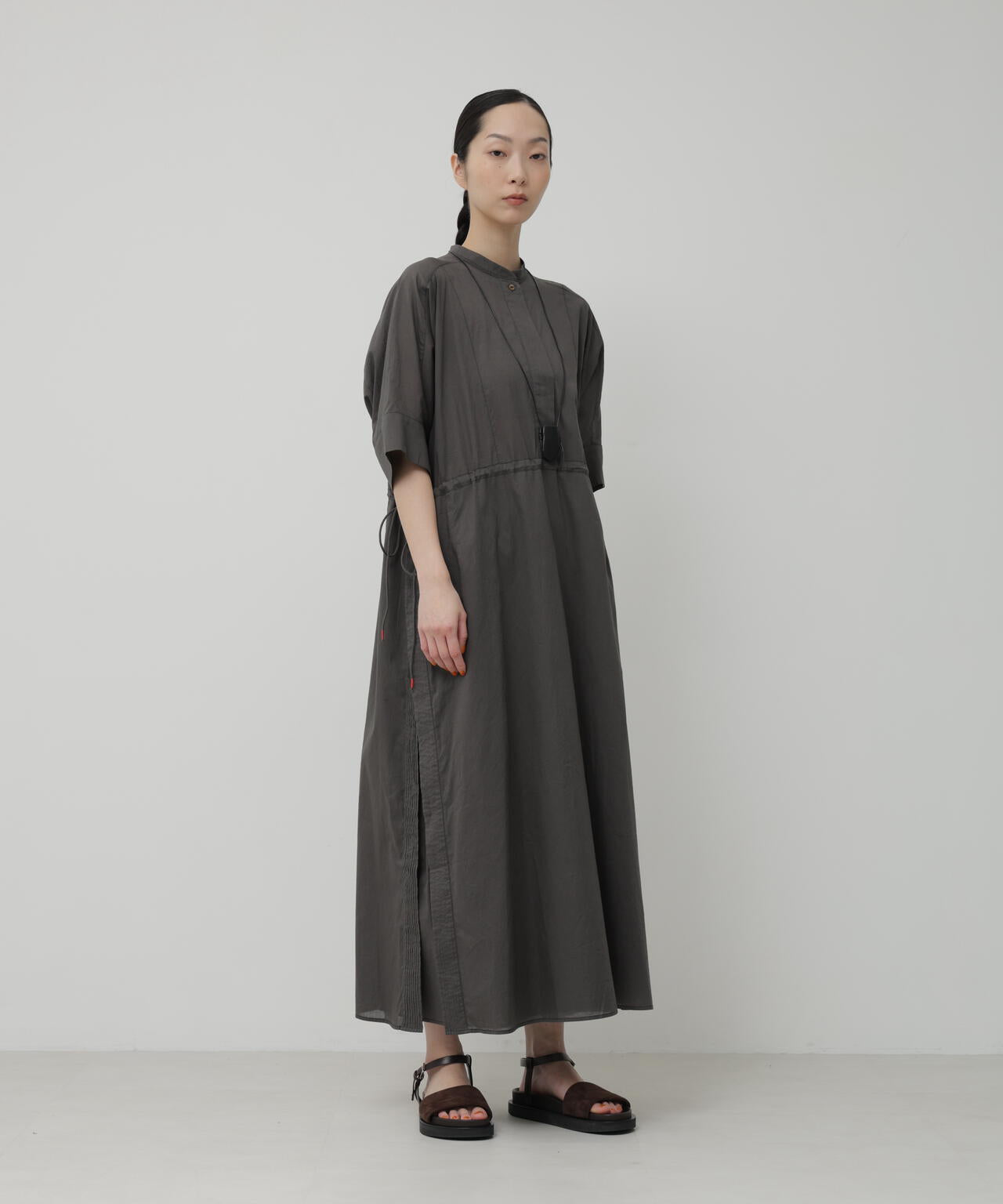 レア！Y's コットンボイル ステンドグラス コンビ ワンピース 黒 2 インドコットンボイルレイヤード風ワンピース | wagona（ワゴナ