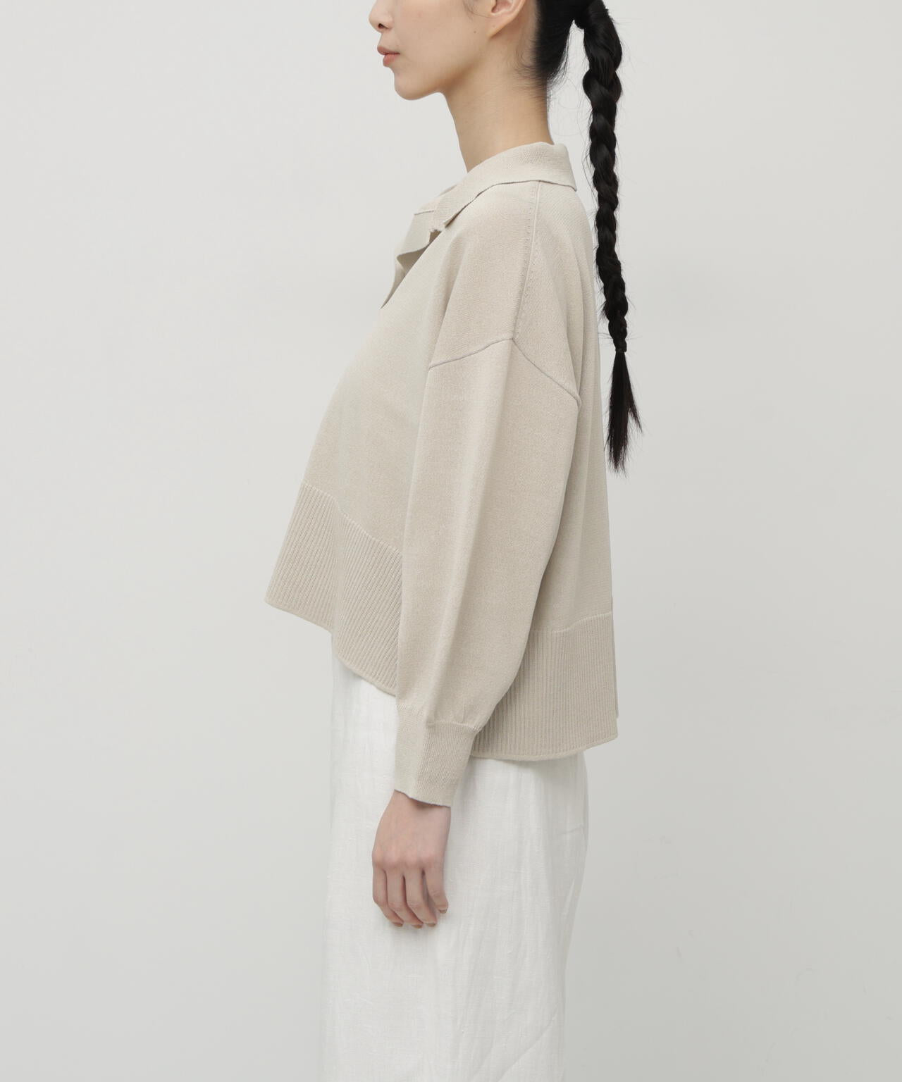 ペーパーヤーンポロニットプルオーバー