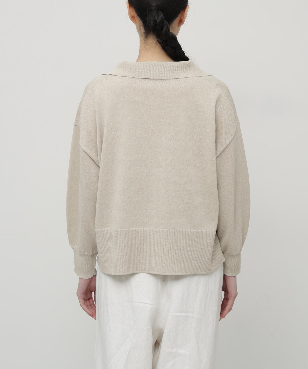 ペーパーヤーンポロニットプルオーバー