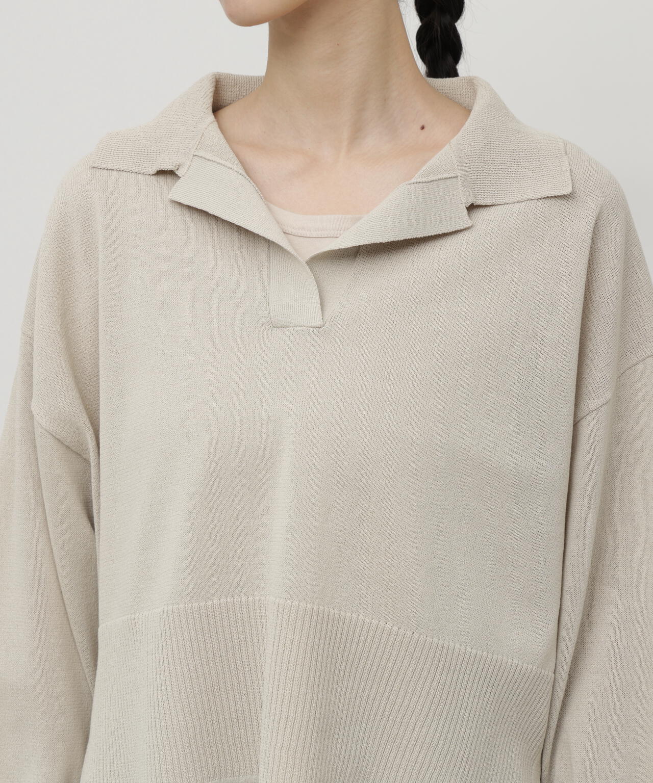 ペーパーヤーンポロニットプルオーバー