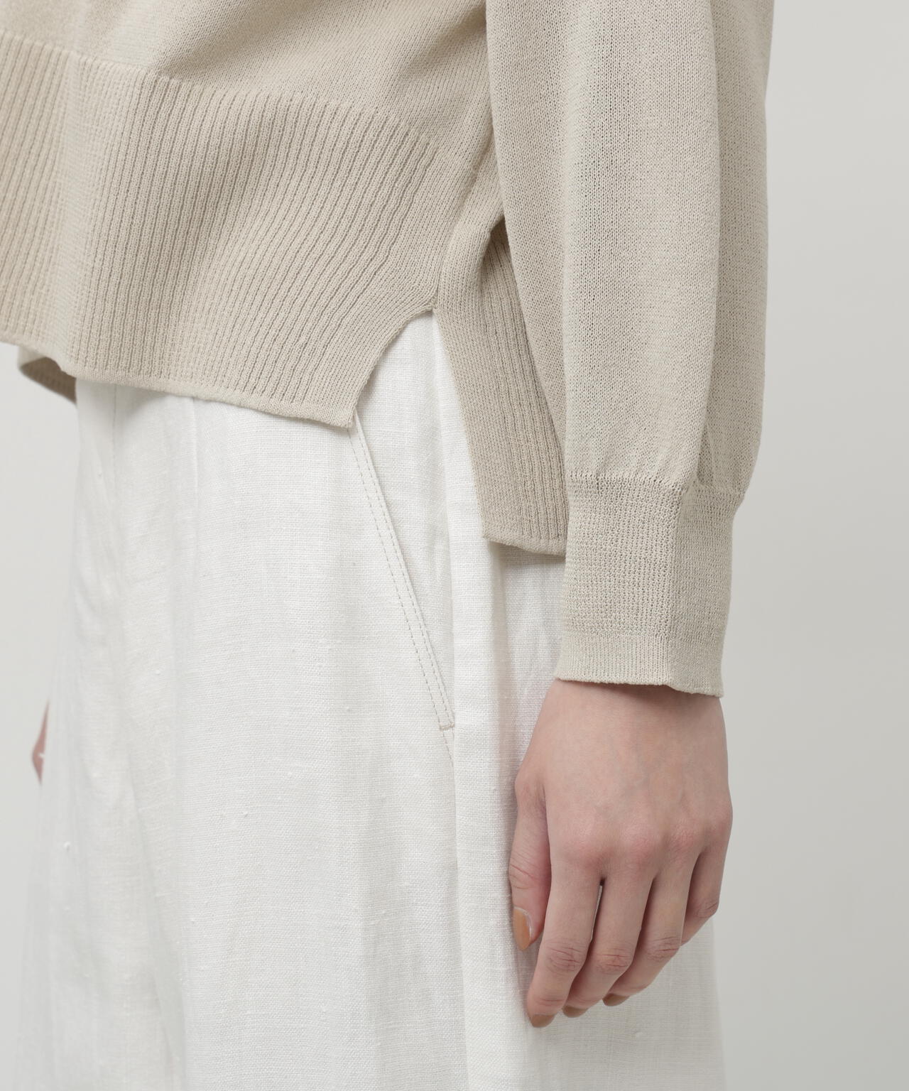 ペーパーヤーンポロニットプルオーバー