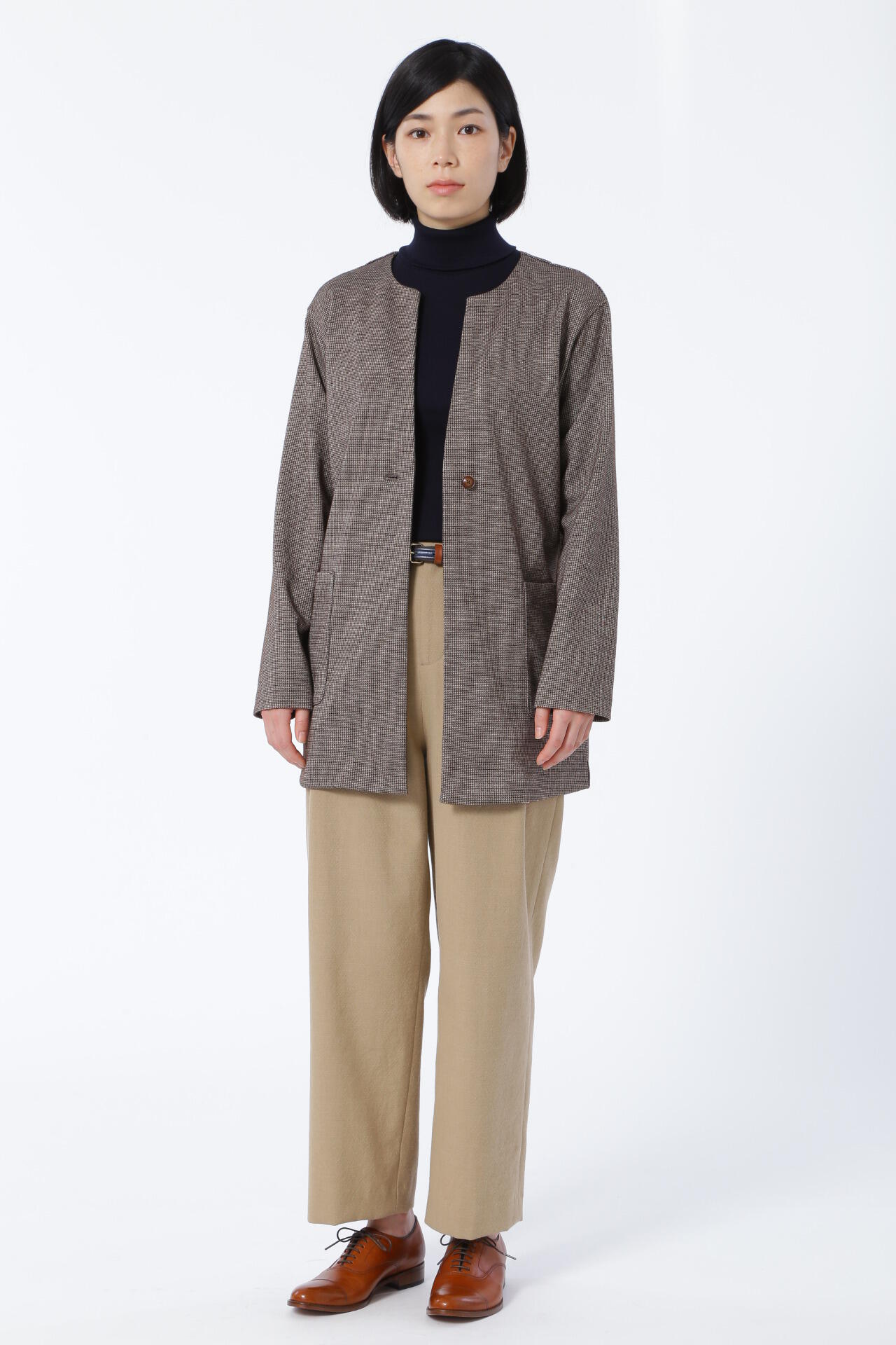 ≪Japan couture≫綿ウールオックステーパードパンツ