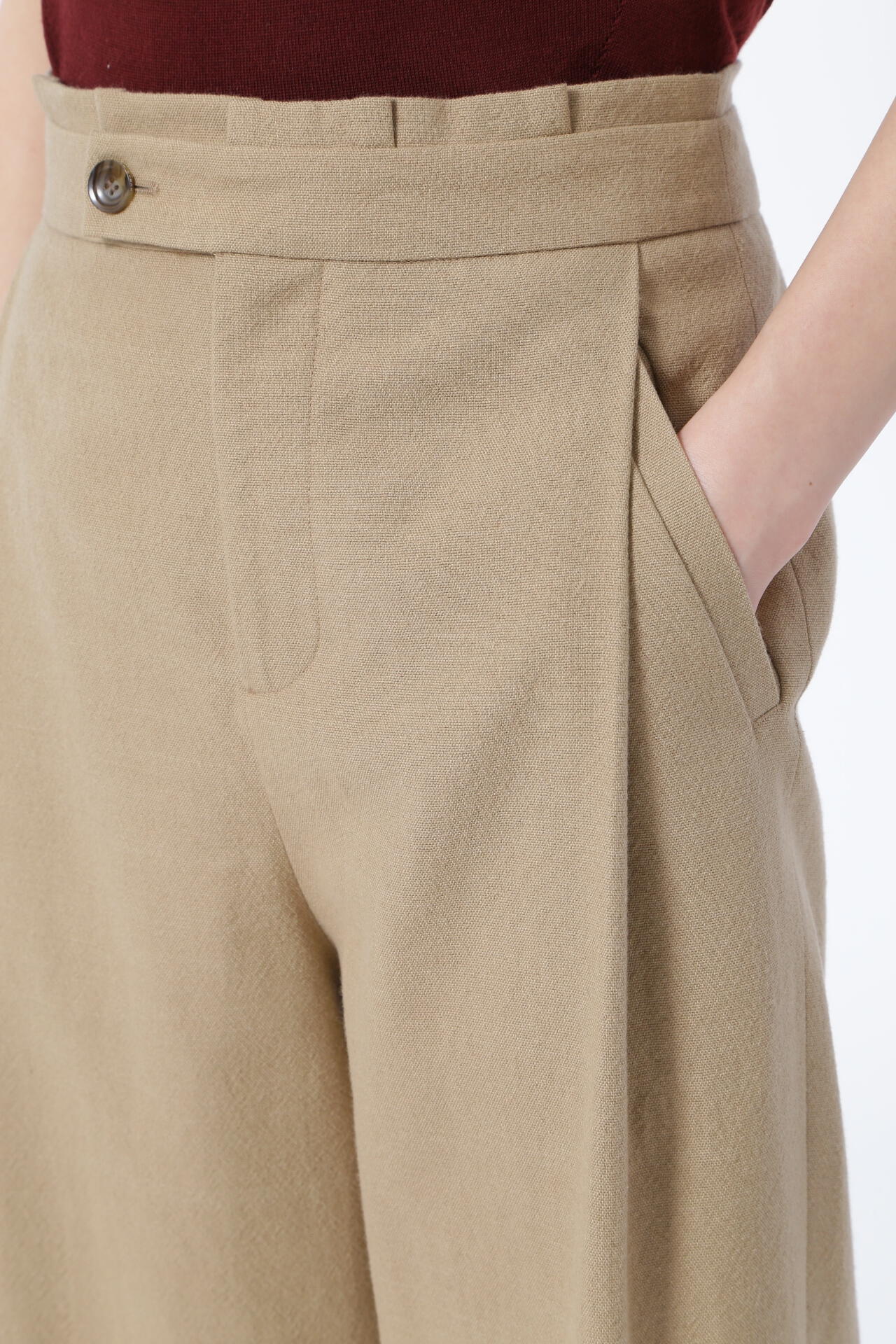 ≪Japan couture≫綿ウールオックステーパードパンツ
