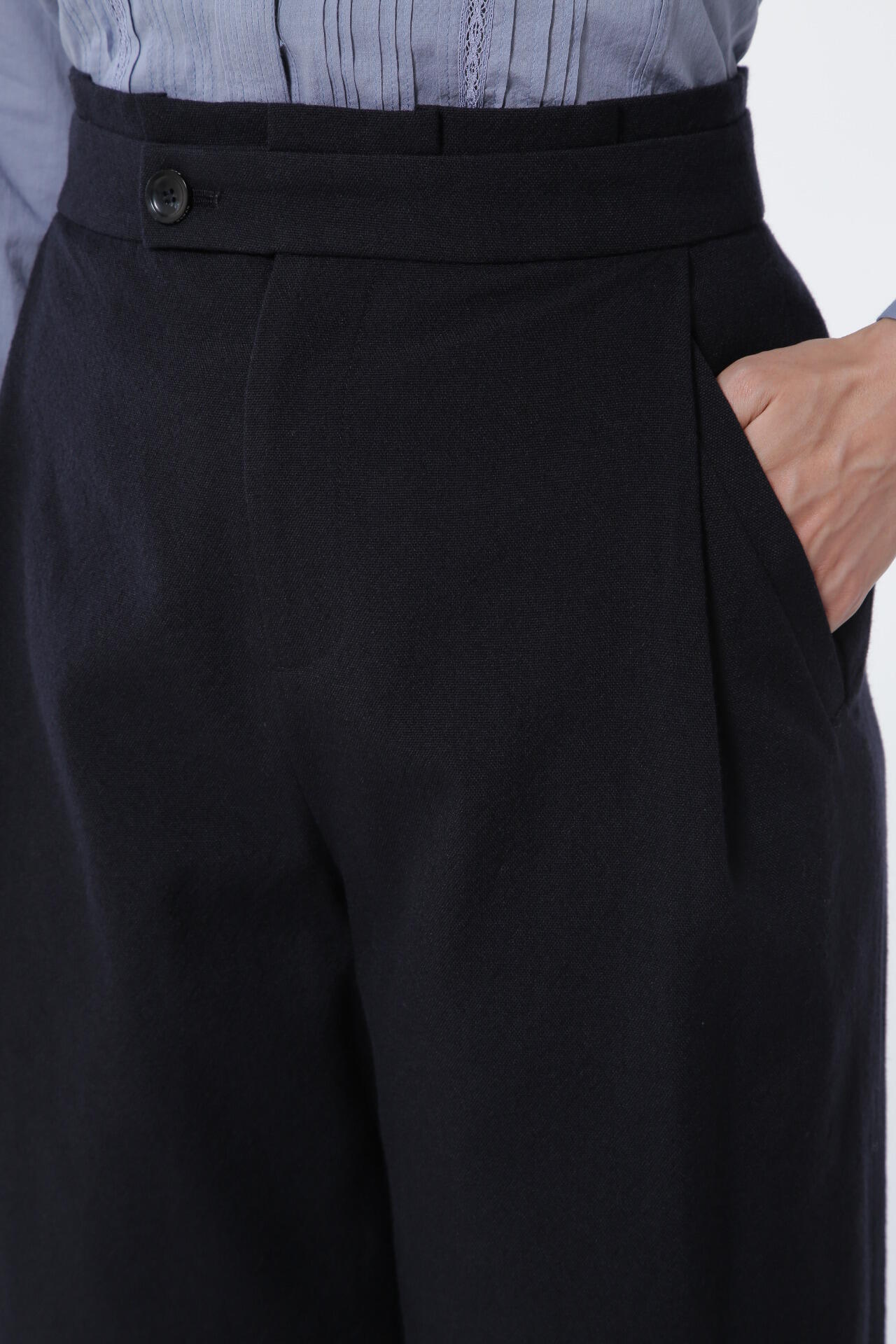 ≪Japan couture≫綿ウールオックステーパードパンツ