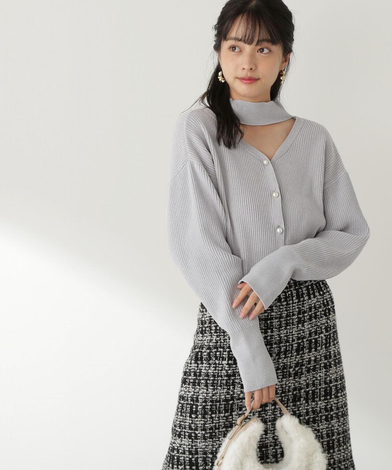 2Wayショート丈ニットプルオーバー