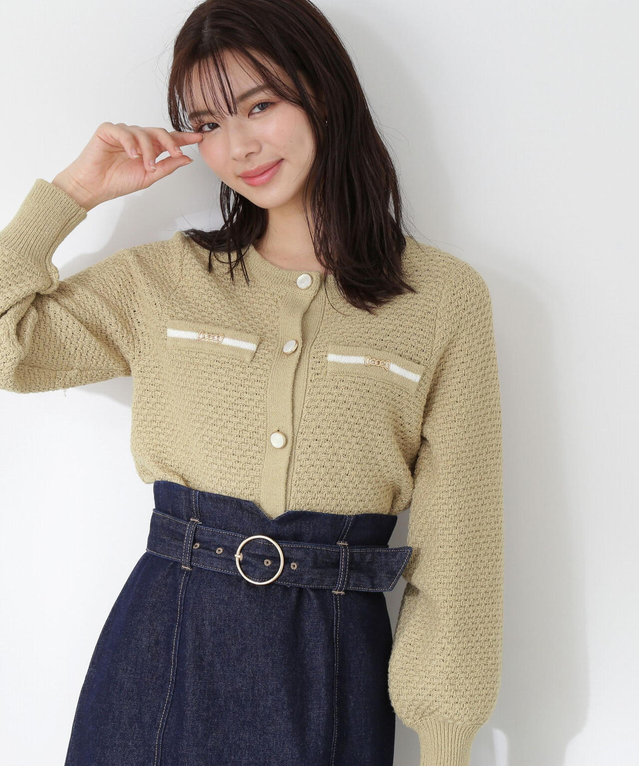 チェーンディテールカーディガン